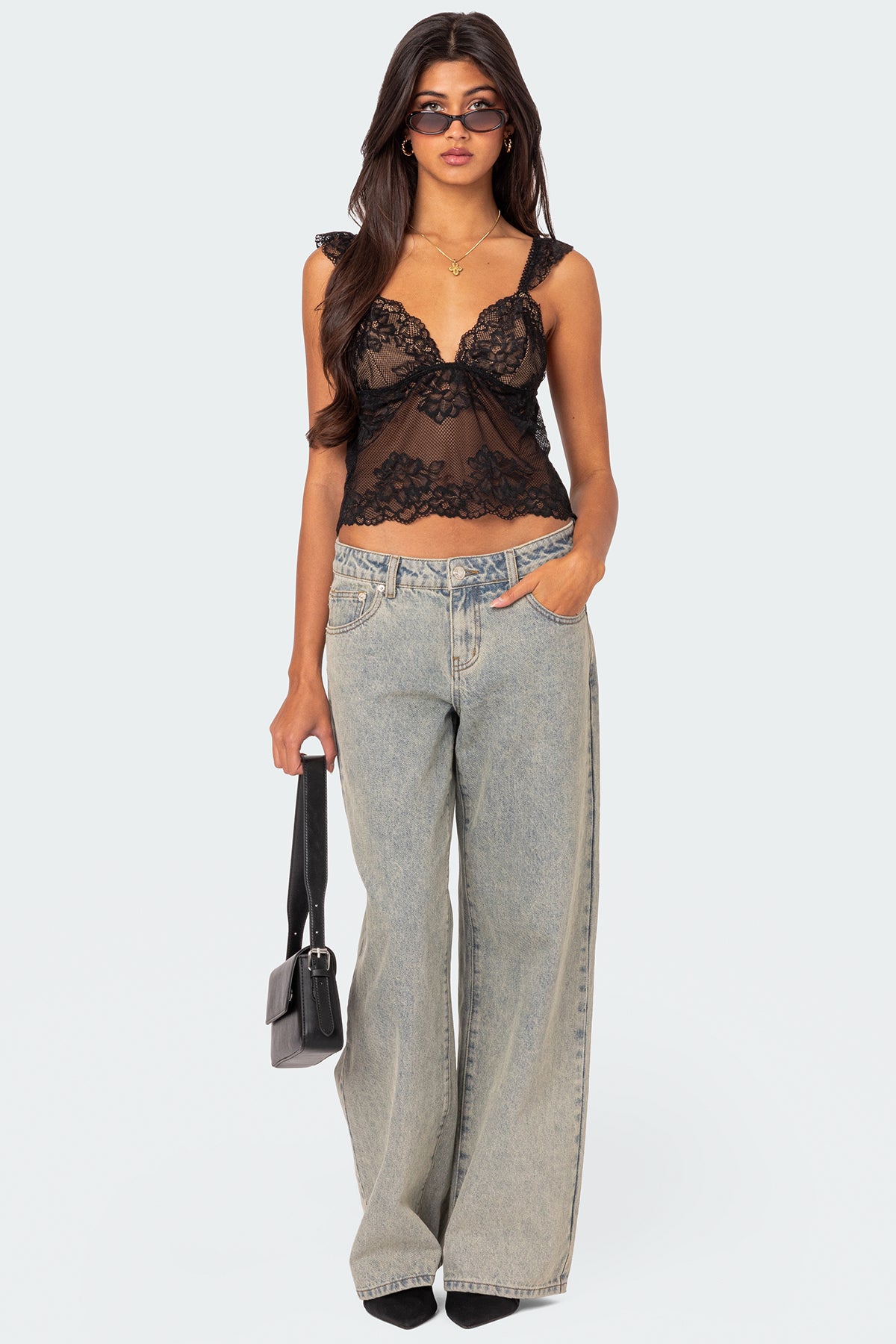 Jasmine Sheer Lace Top-Milans Time