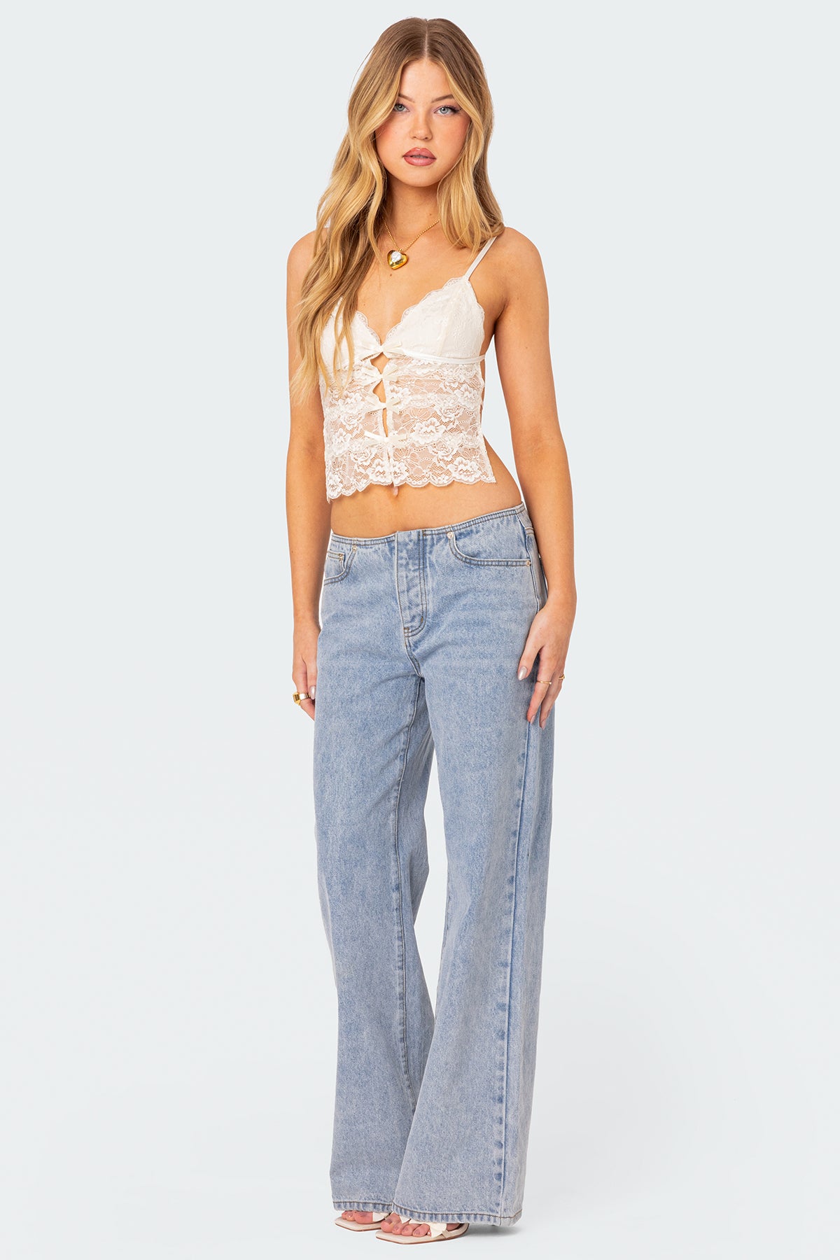 Cara Sheer Lace Open Back Top-Milans Time