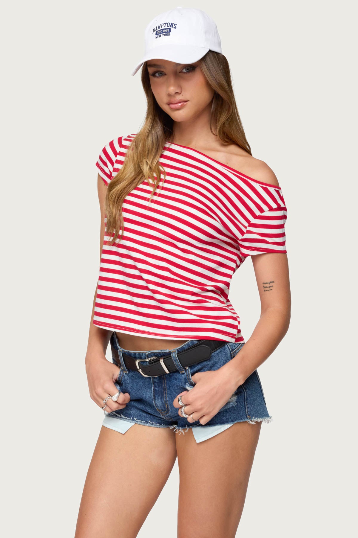 Aretha Striped Off Shoulder Top-Milans Time