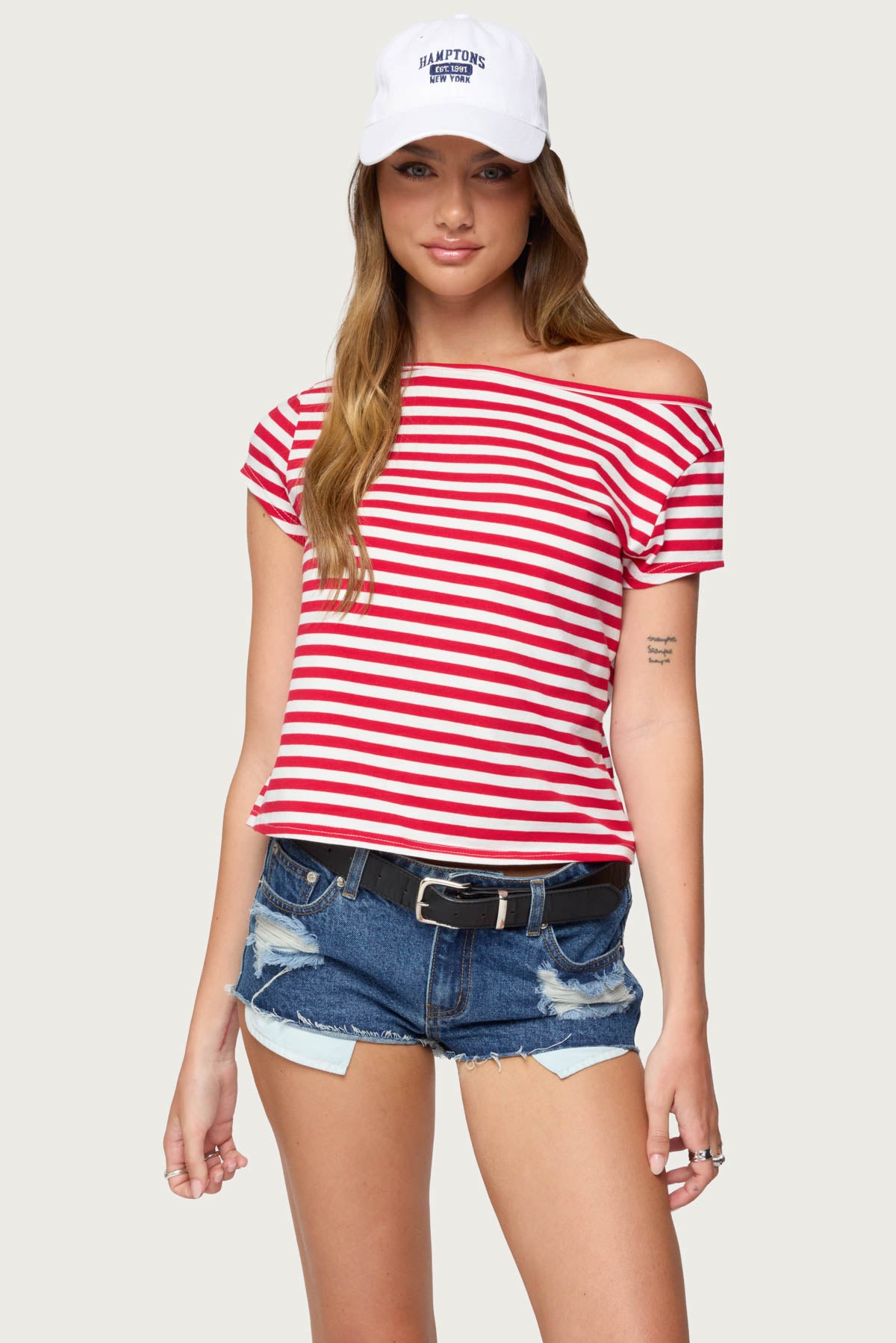 Aretha Striped Off Shoulder Top-Milans Time