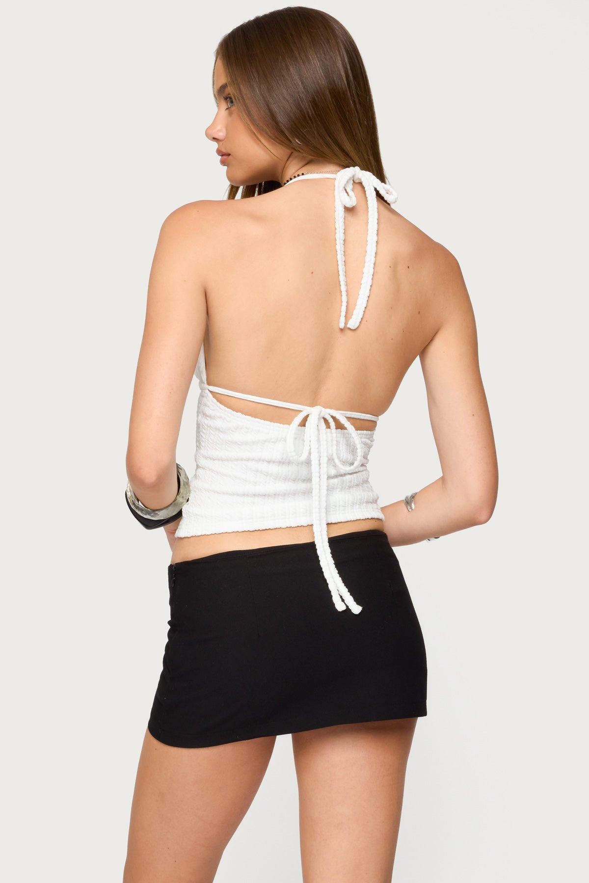 Powell Textured Cut Out Halter Top-Milans Time