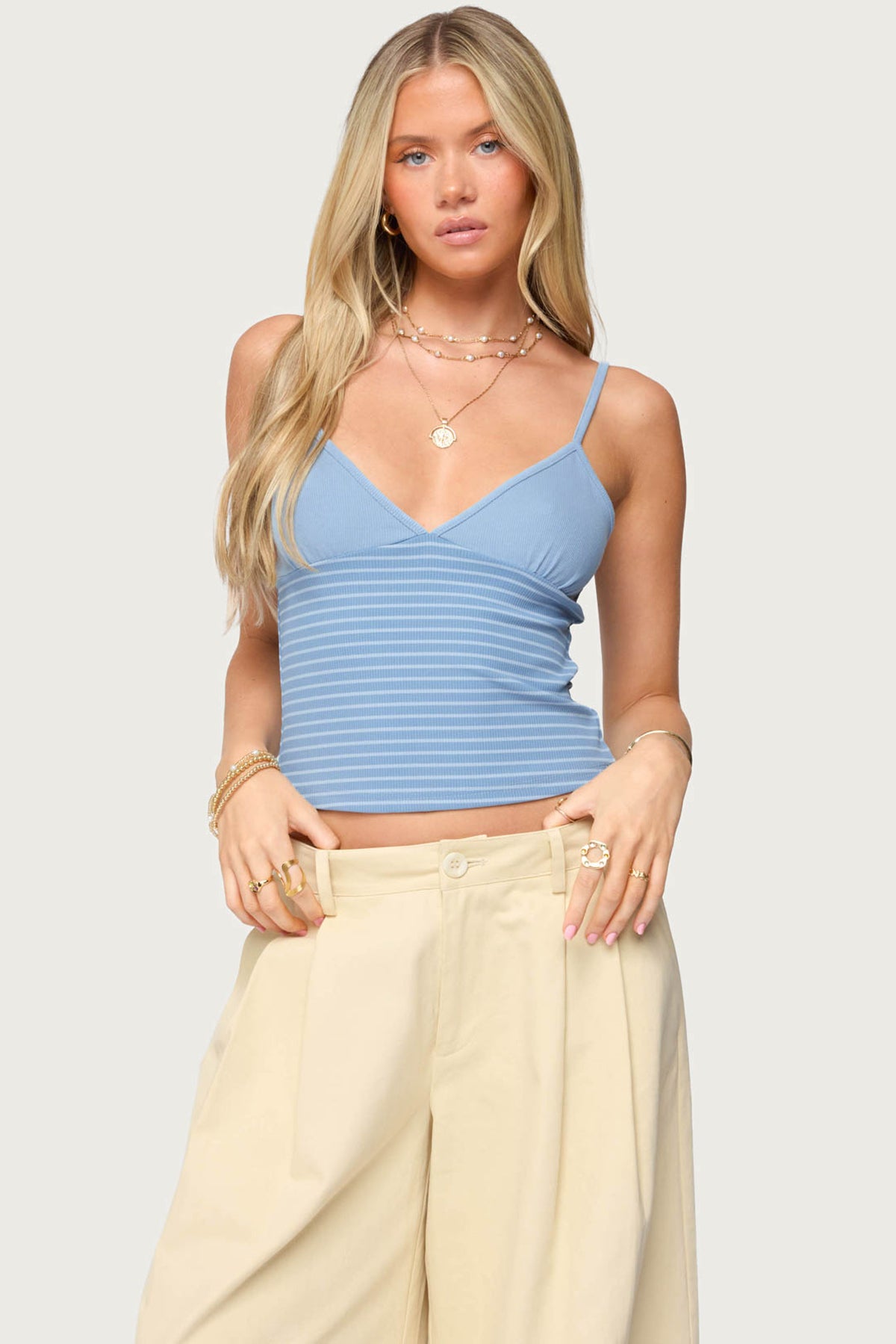 Hemsley Striped Ribbed Tank Top-Milans Time