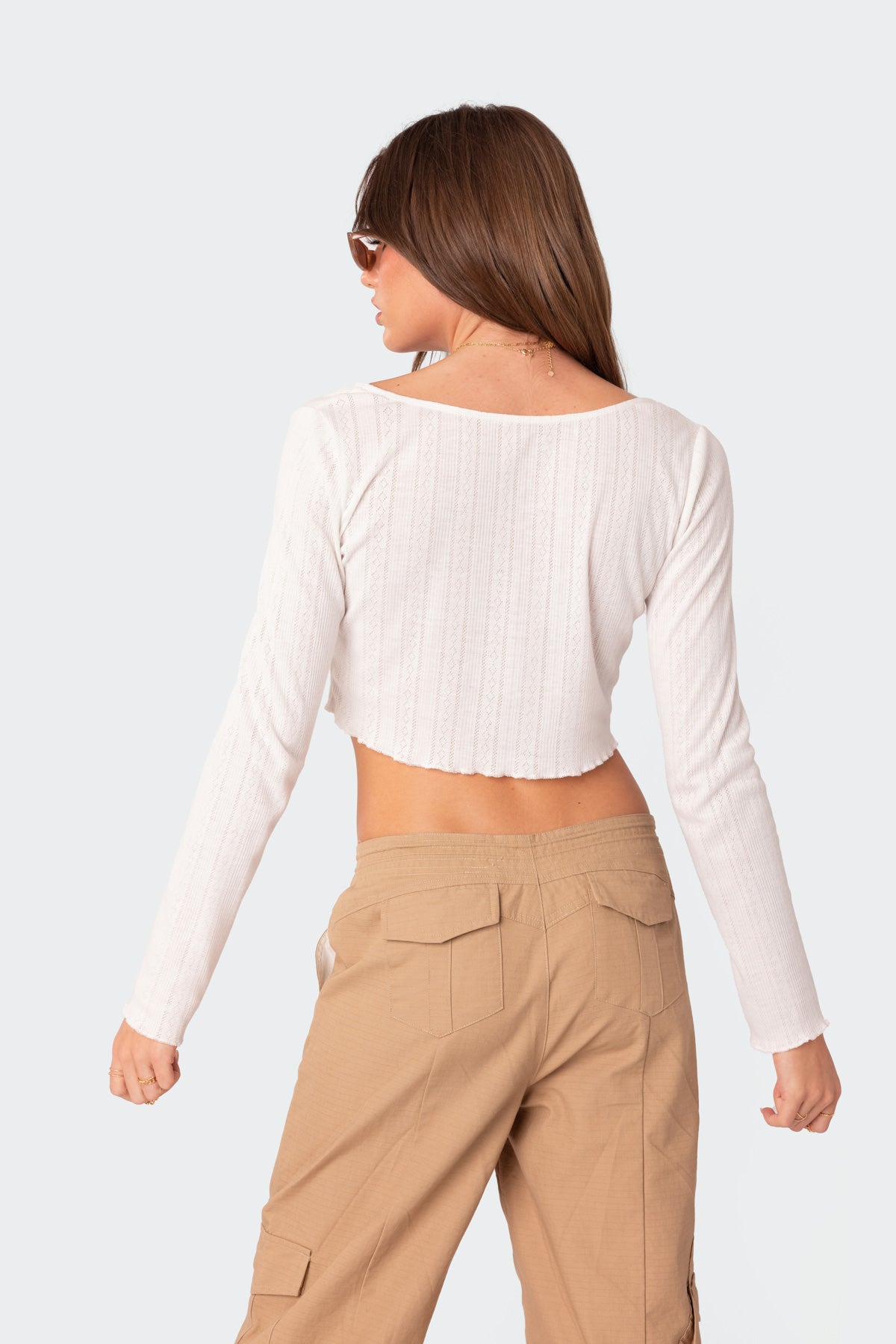 Pointelle Crop Top-Milans Time