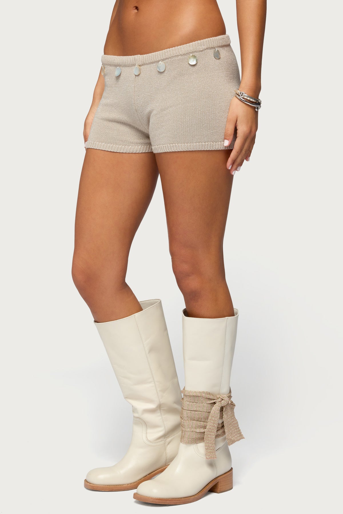 Nicca Iridescent Knit Shorts-Milans Time