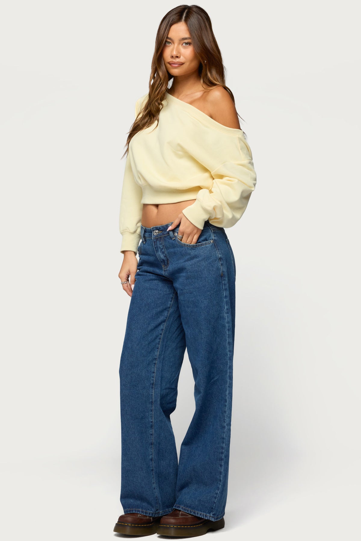 Christy Off Shoulder Sweatshirt-Milans Time