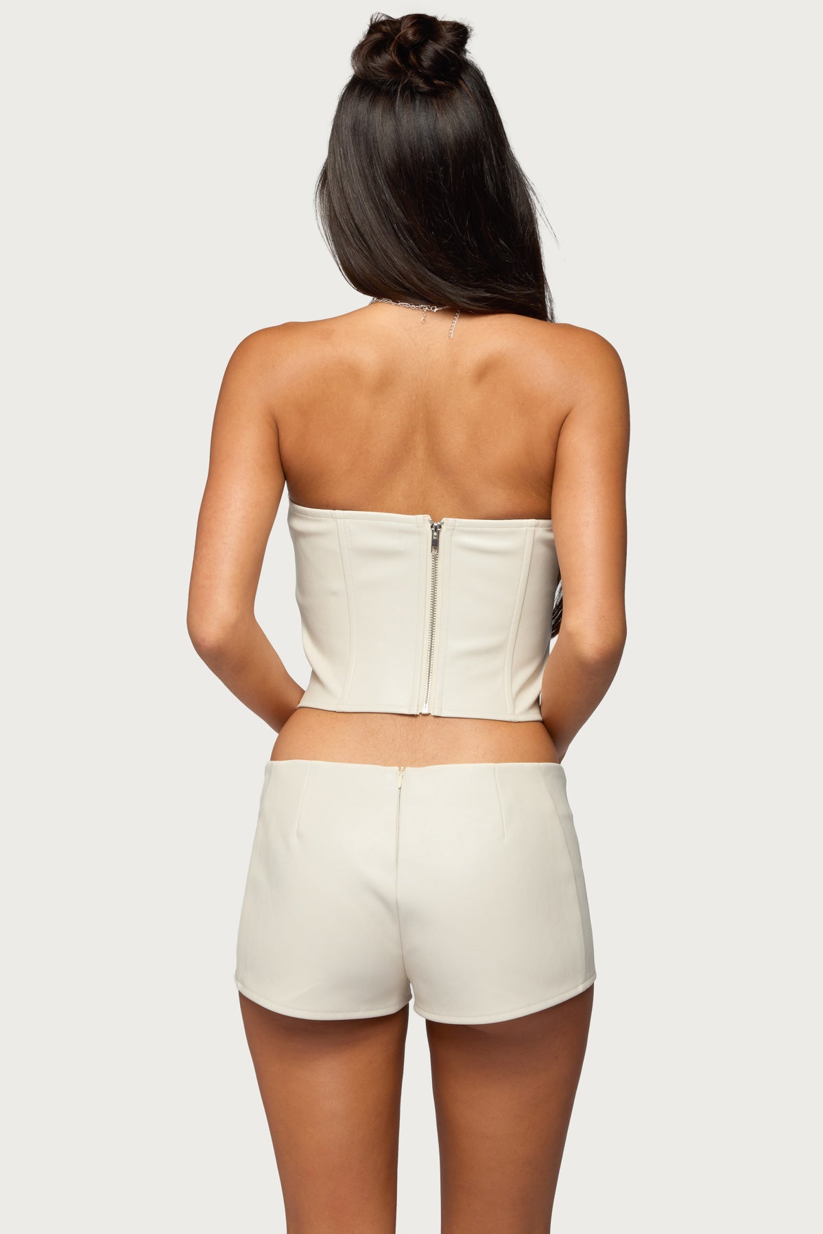 Wilde Lace Up Faux Leather Corset-Milans Time