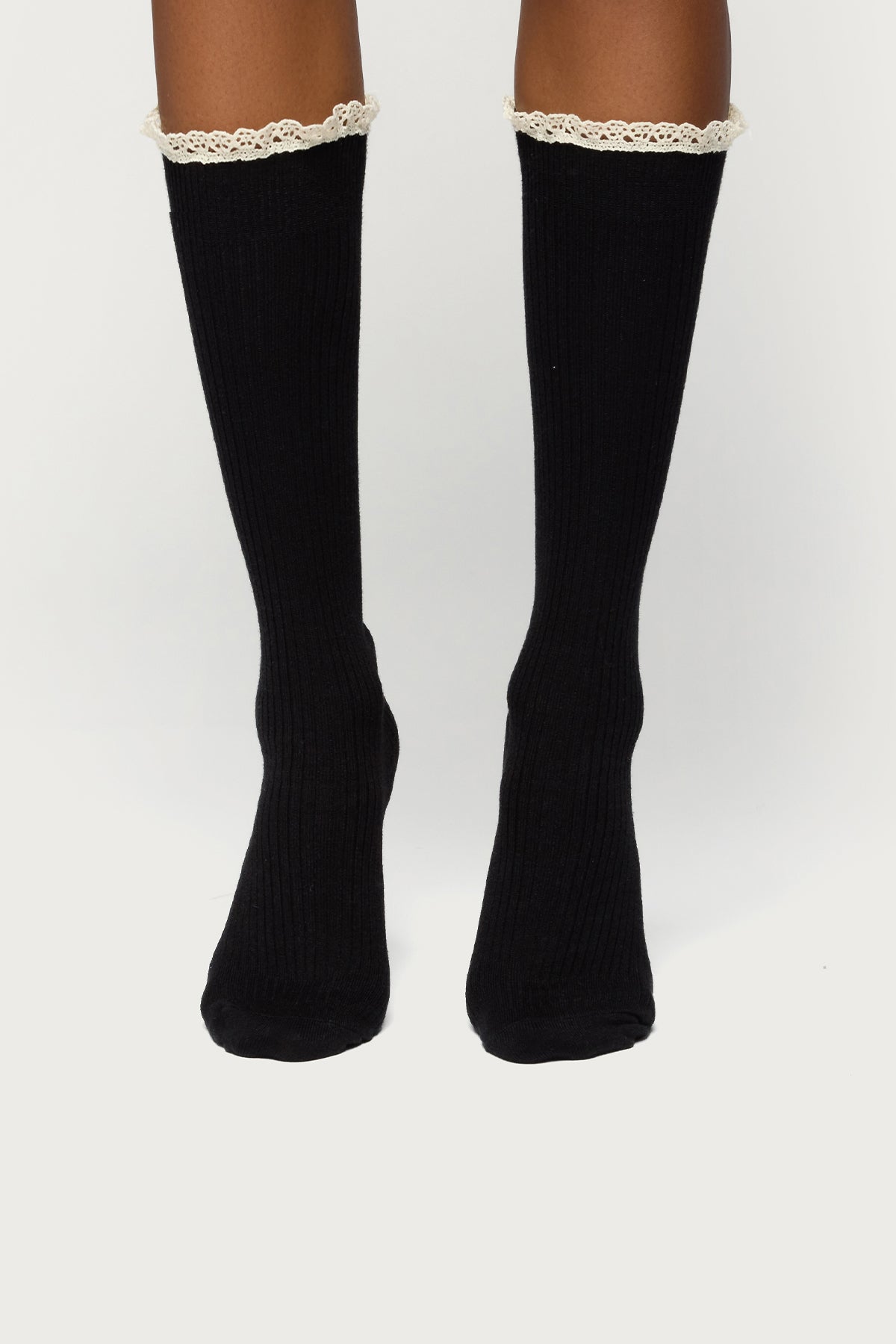 Lacey Ruffle Knee High Socks-Milans Time