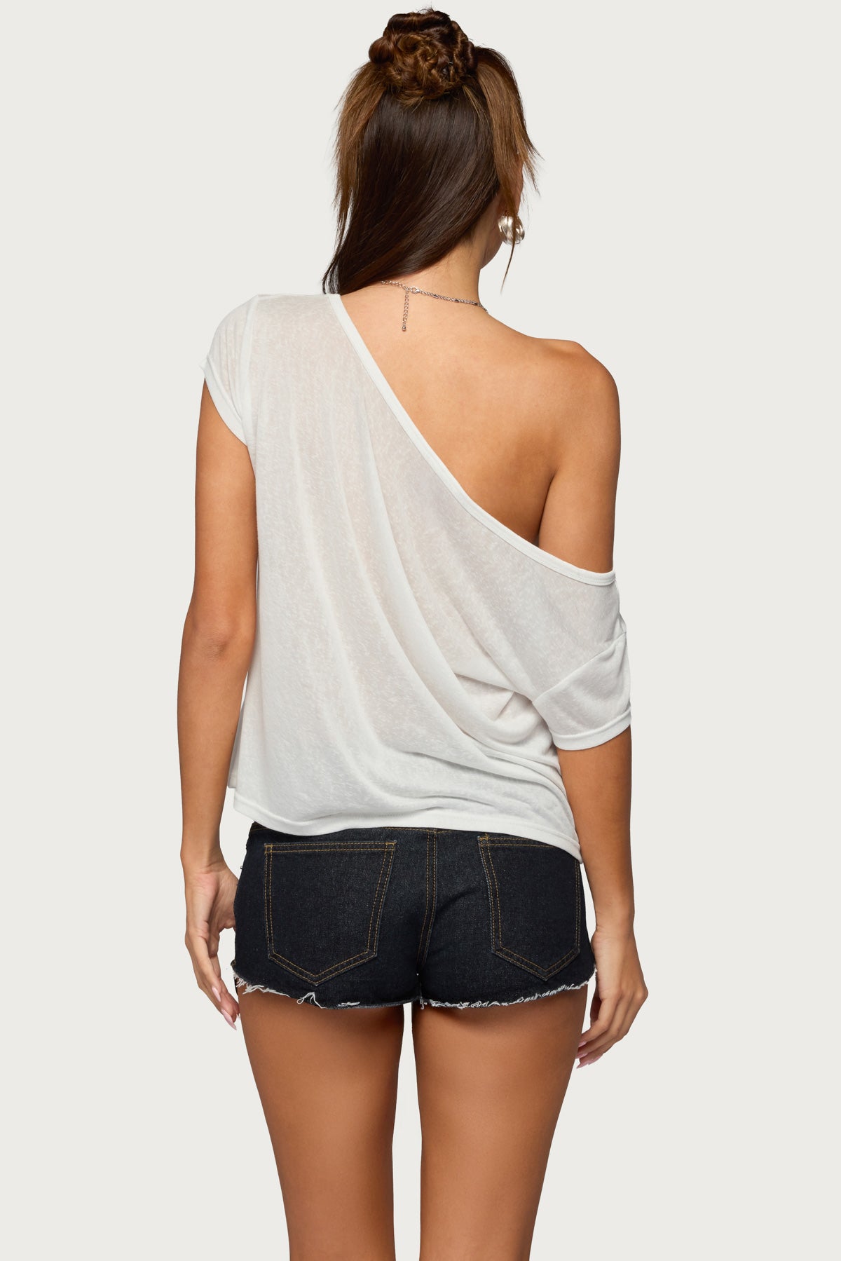 Amora Off Shoulder Sheer Top-Milans Time