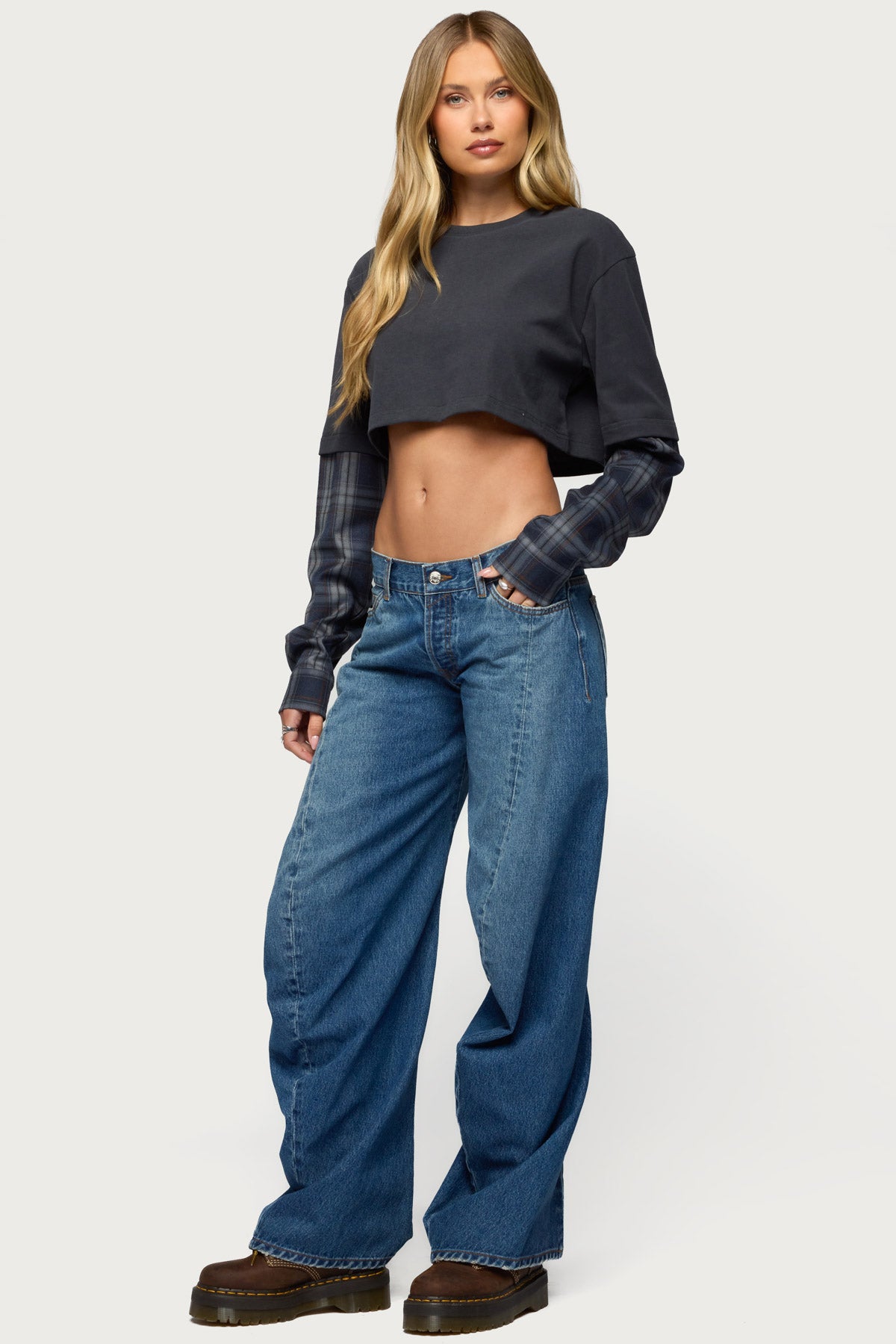 Maiah Low Rise Barrel Jeans-Milans Time