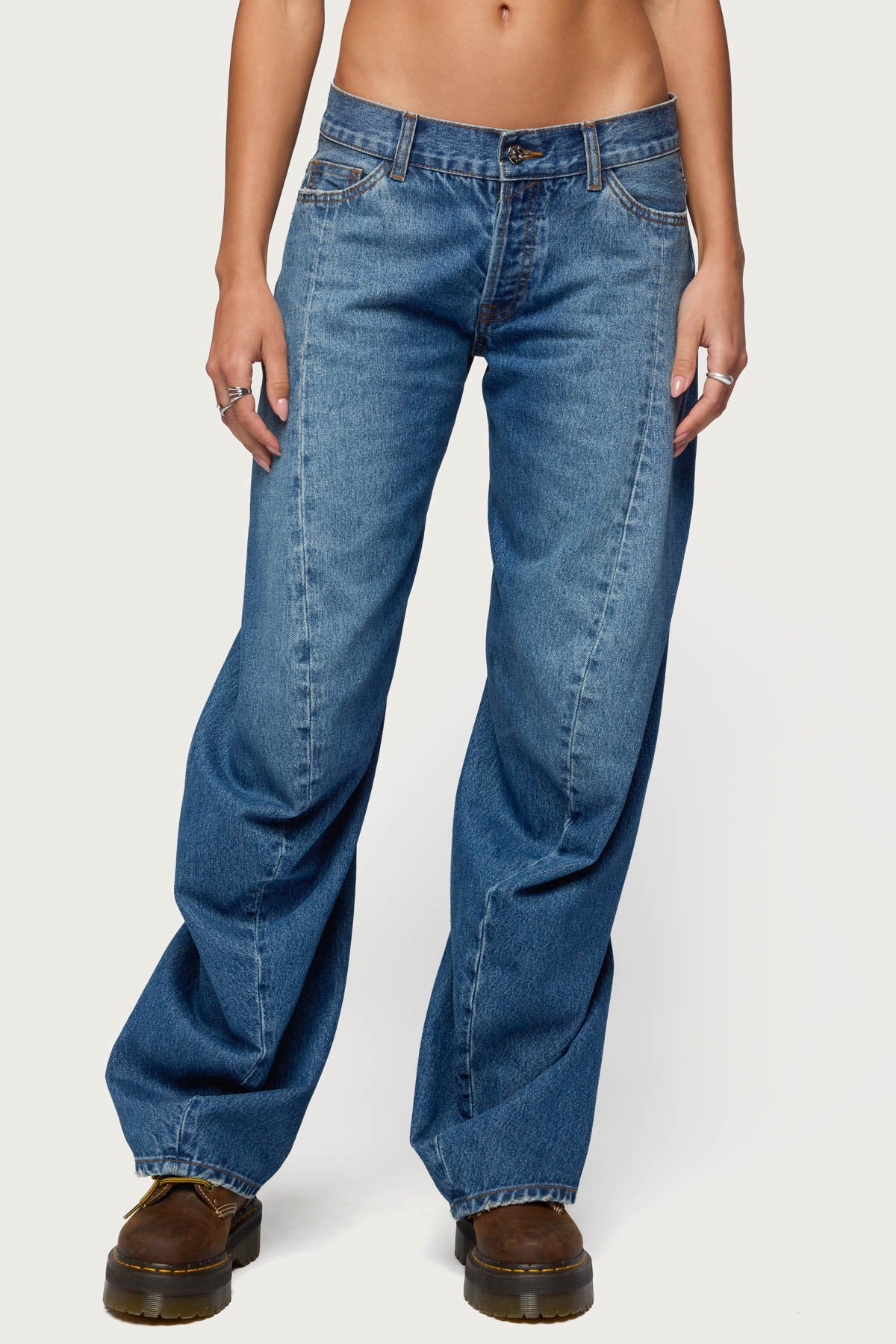 Maiah Low Rise Barrel Jeans-Milans Time