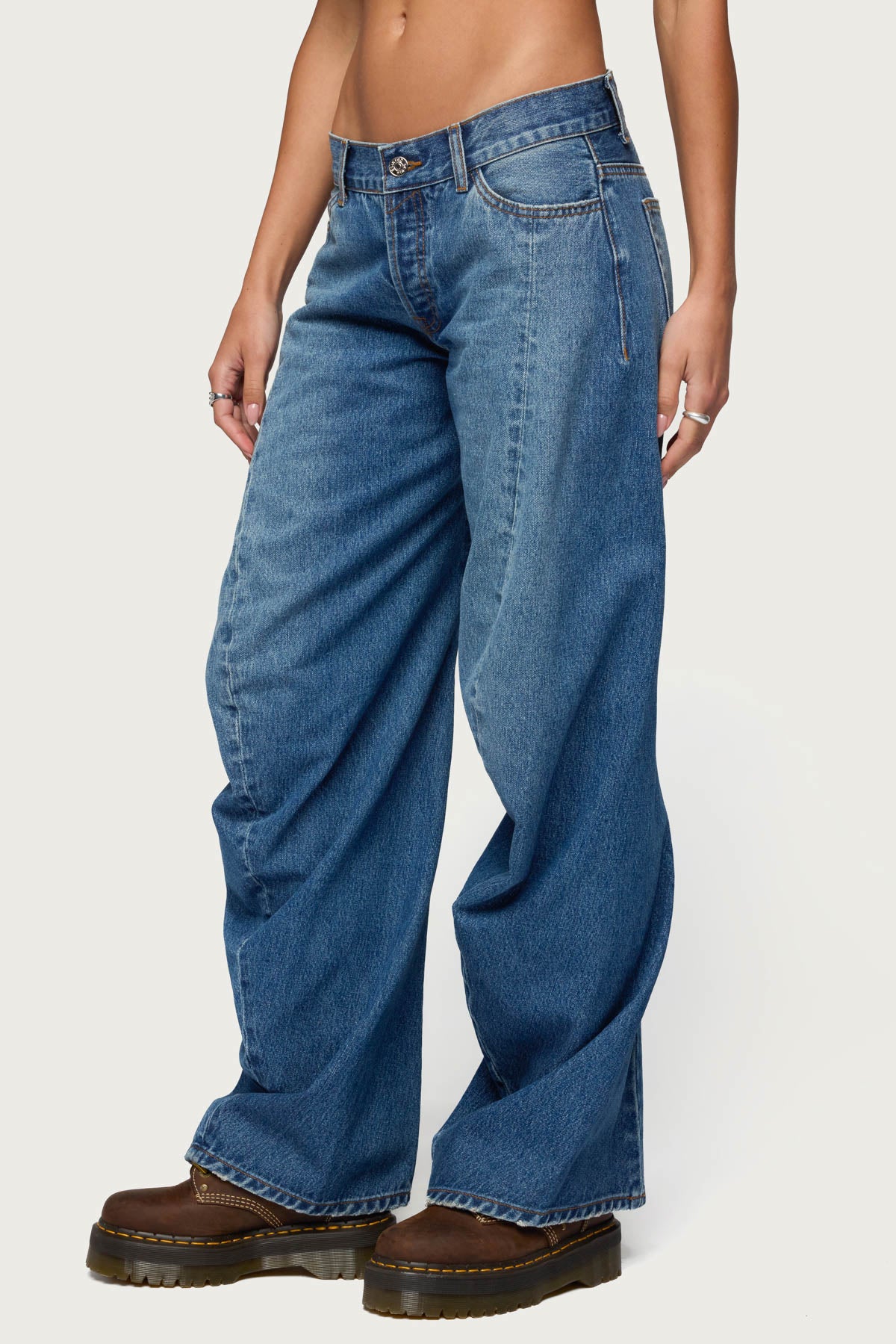 Maiah Low Rise Barrel Jeans-Milans Time