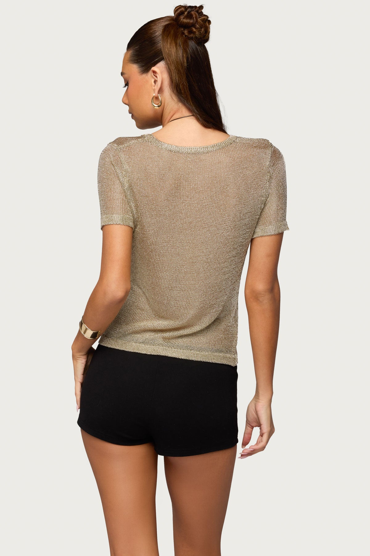 Luchia Shiny Knit Top-Milans Time