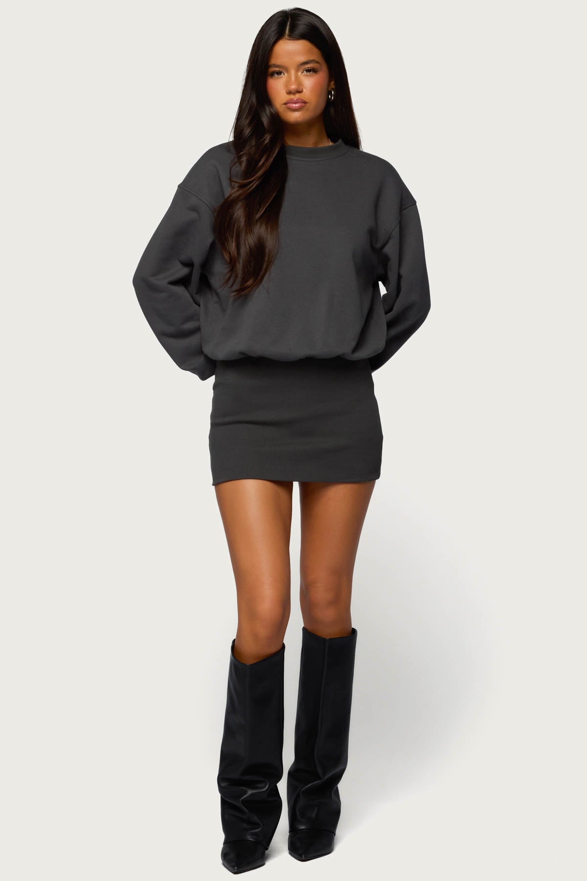 Jannah Sweatshirt Mini Dress-Milans Time