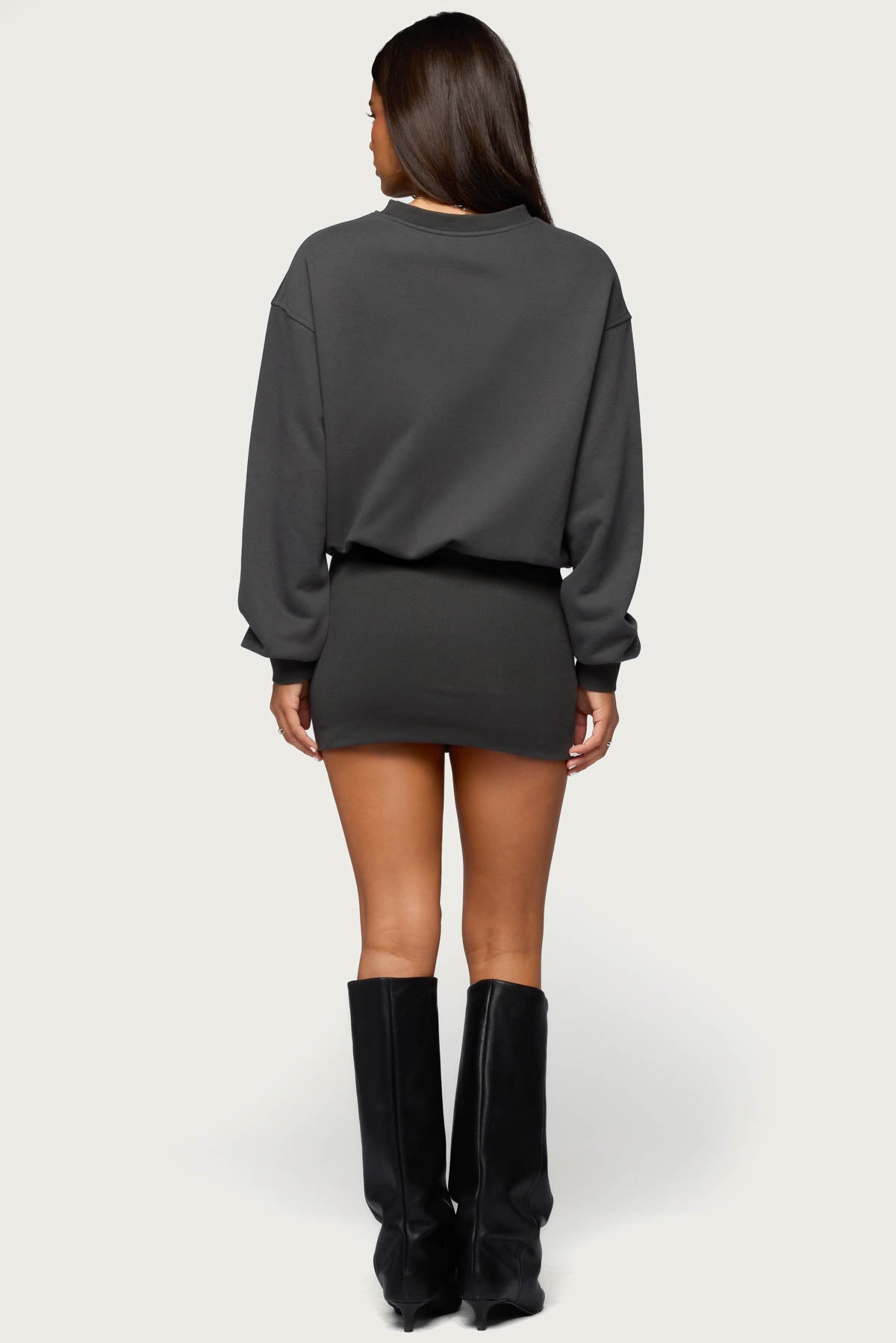 Jannah Sweatshirt Mini Dress-Milans Time
