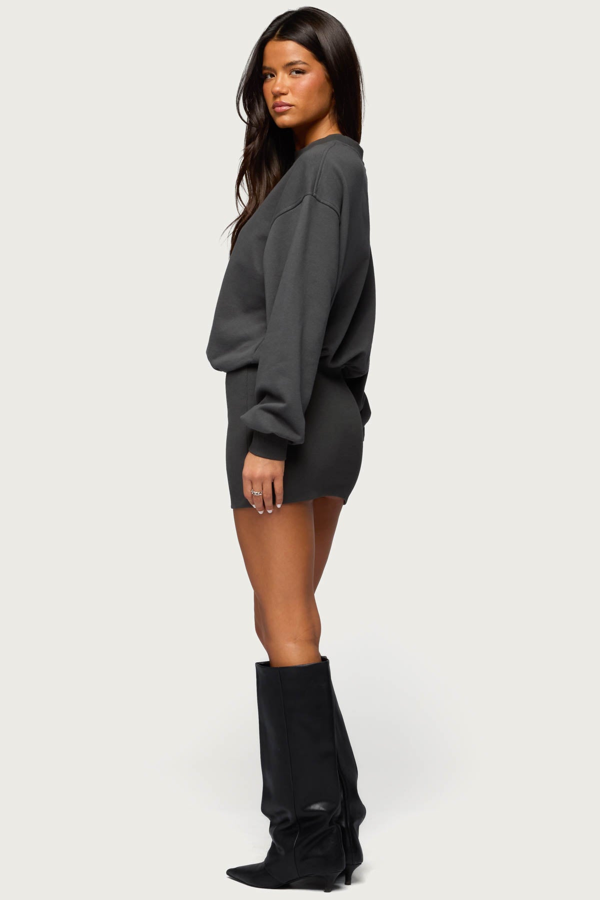 Jannah Sweatshirt Mini Dress-Milans Time
