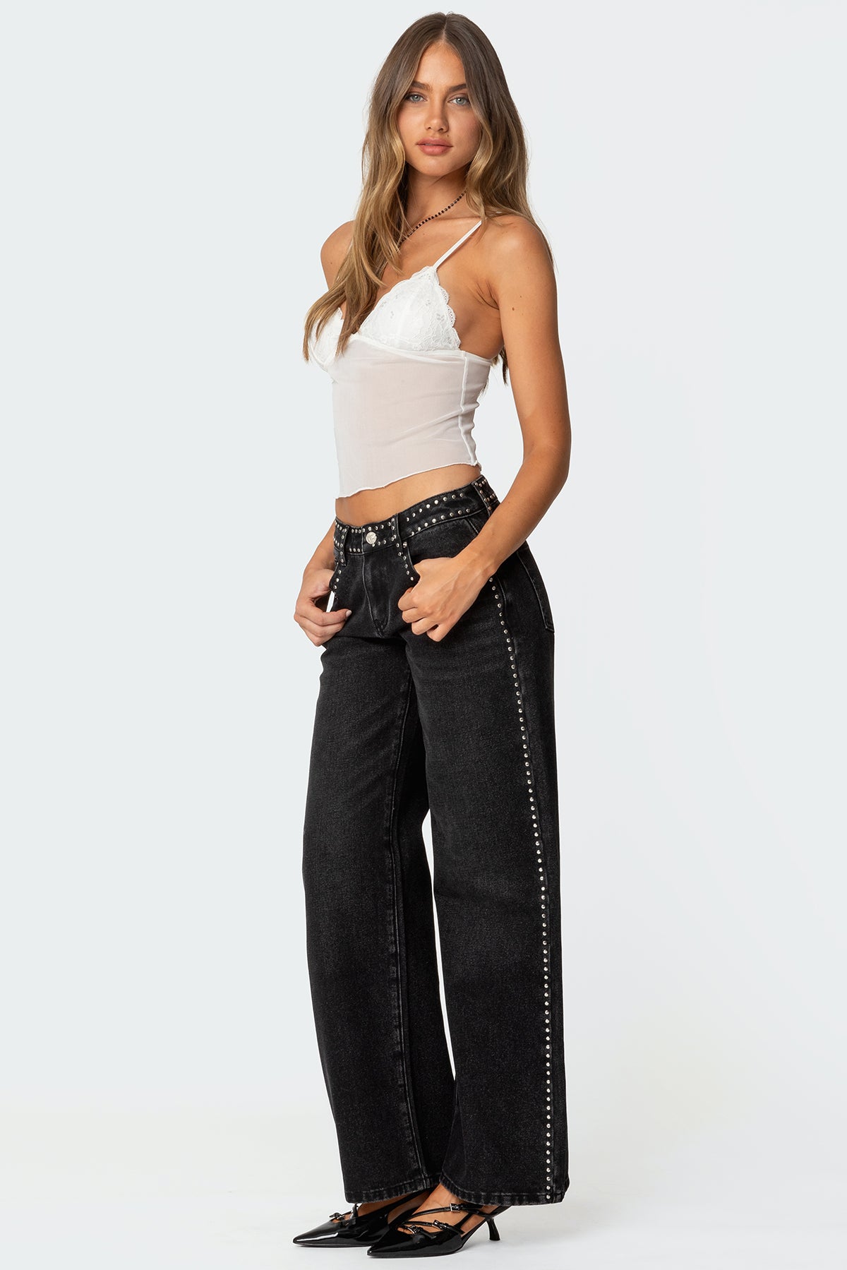 Malika Lacey Sheer Mesh Tank Top-Milans Time