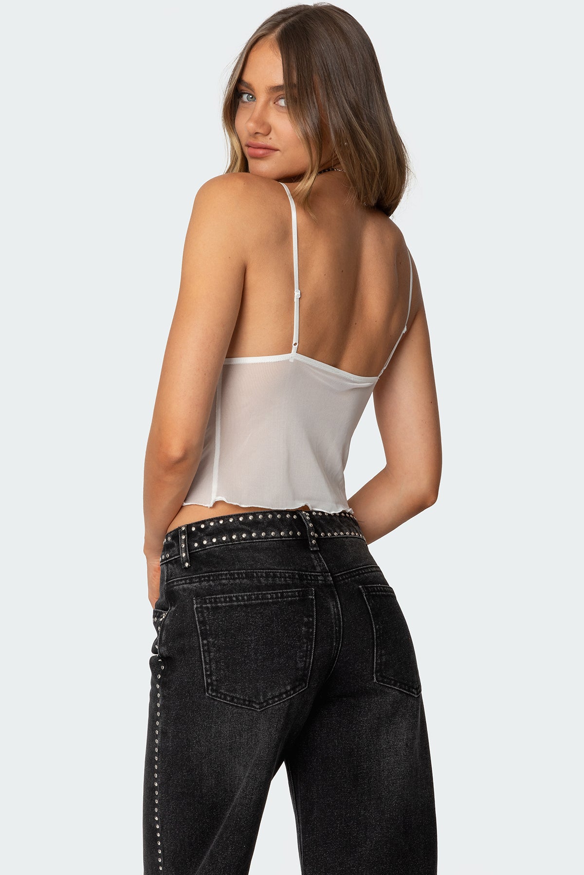 Malika Lacey Sheer Mesh Tank Top-Milans Time