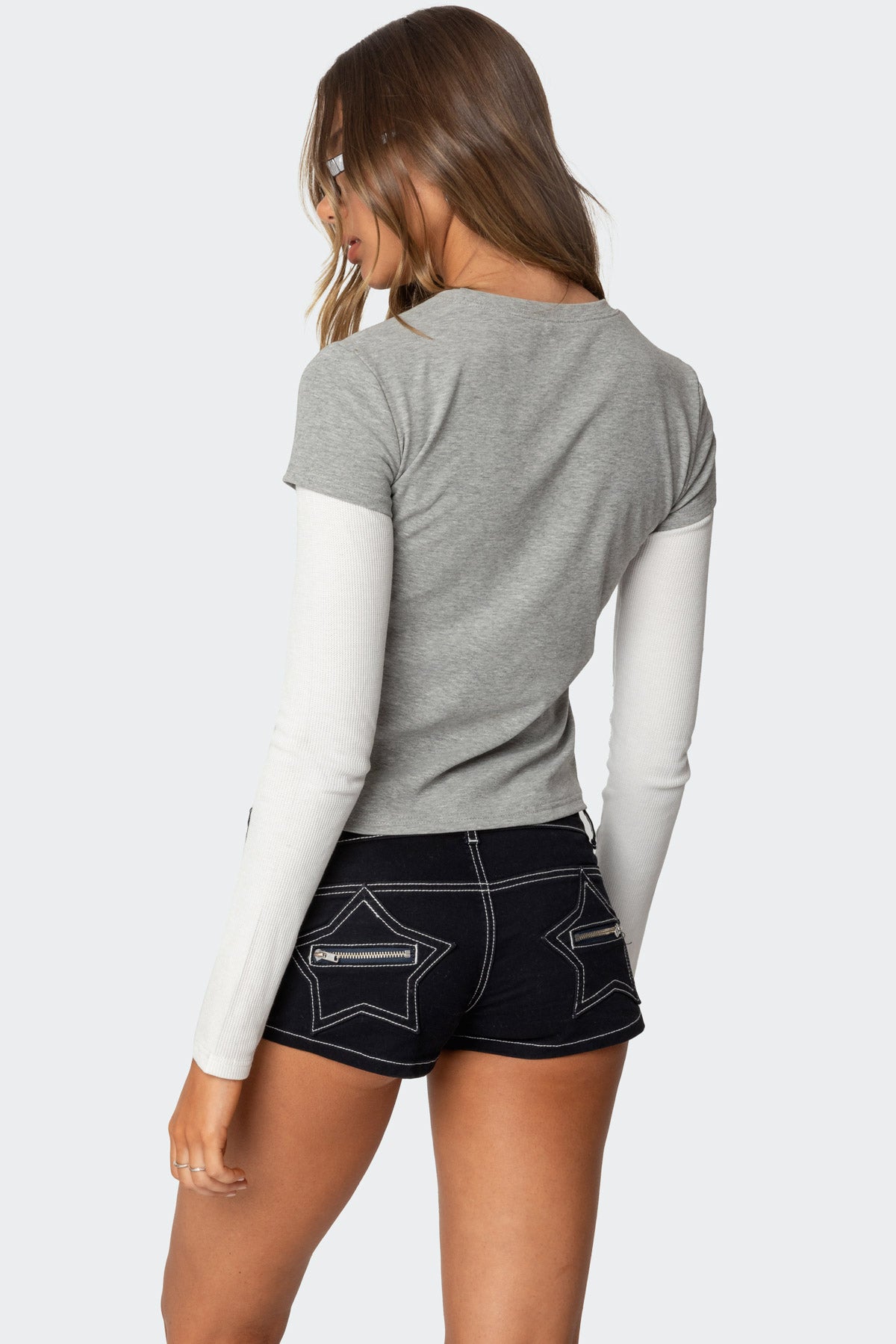 I Heart Me Layered Long Sleeve T Shirt-Milans Time