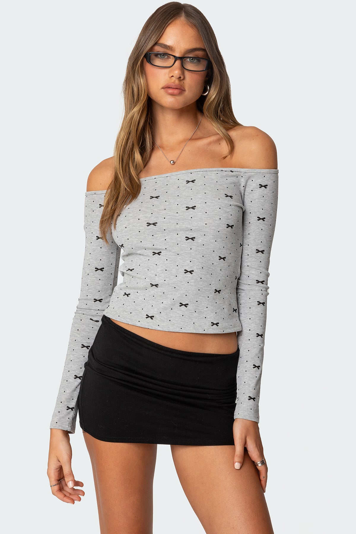 Ryna Bows & Dots Off Shoulder Top-Milans Time