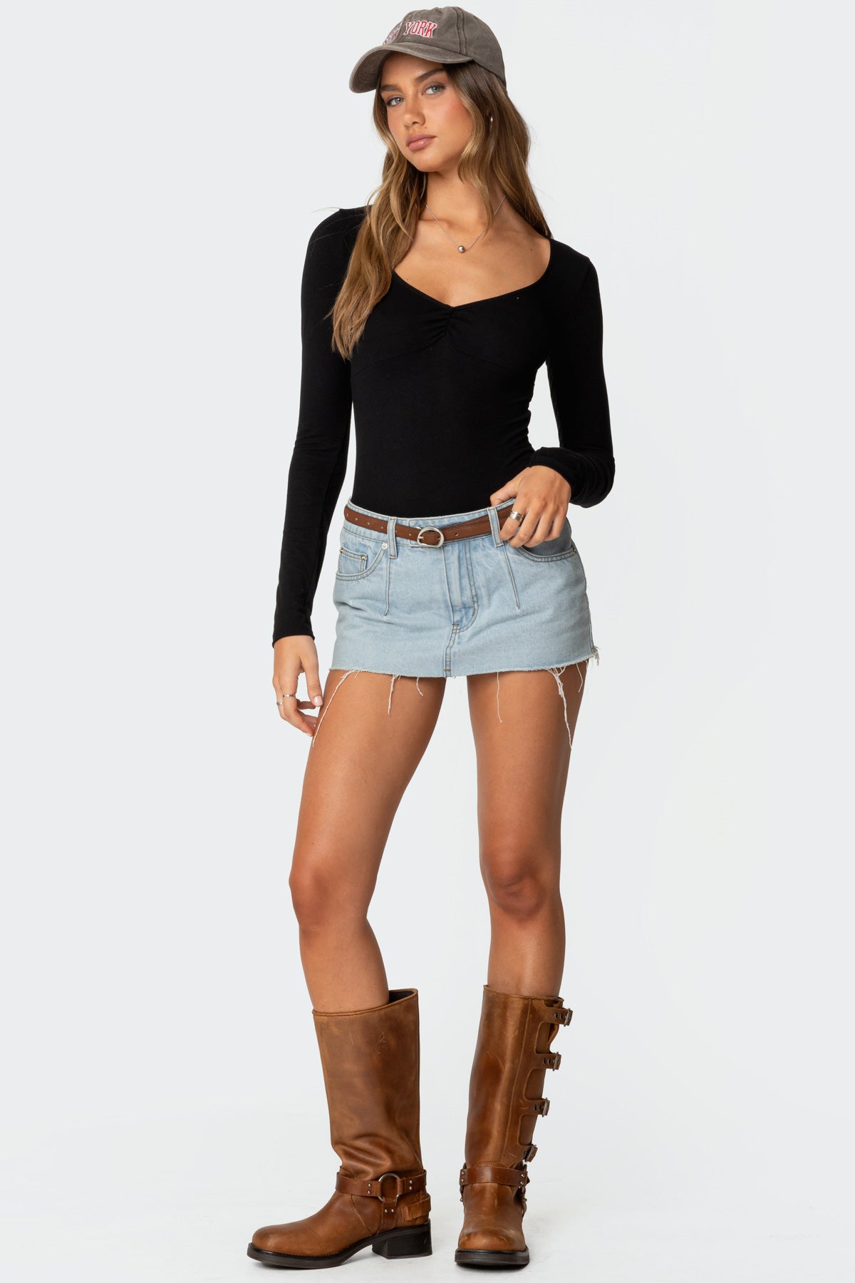 Jonah Long Sleeve V Neck Bodysuit-Milans Time