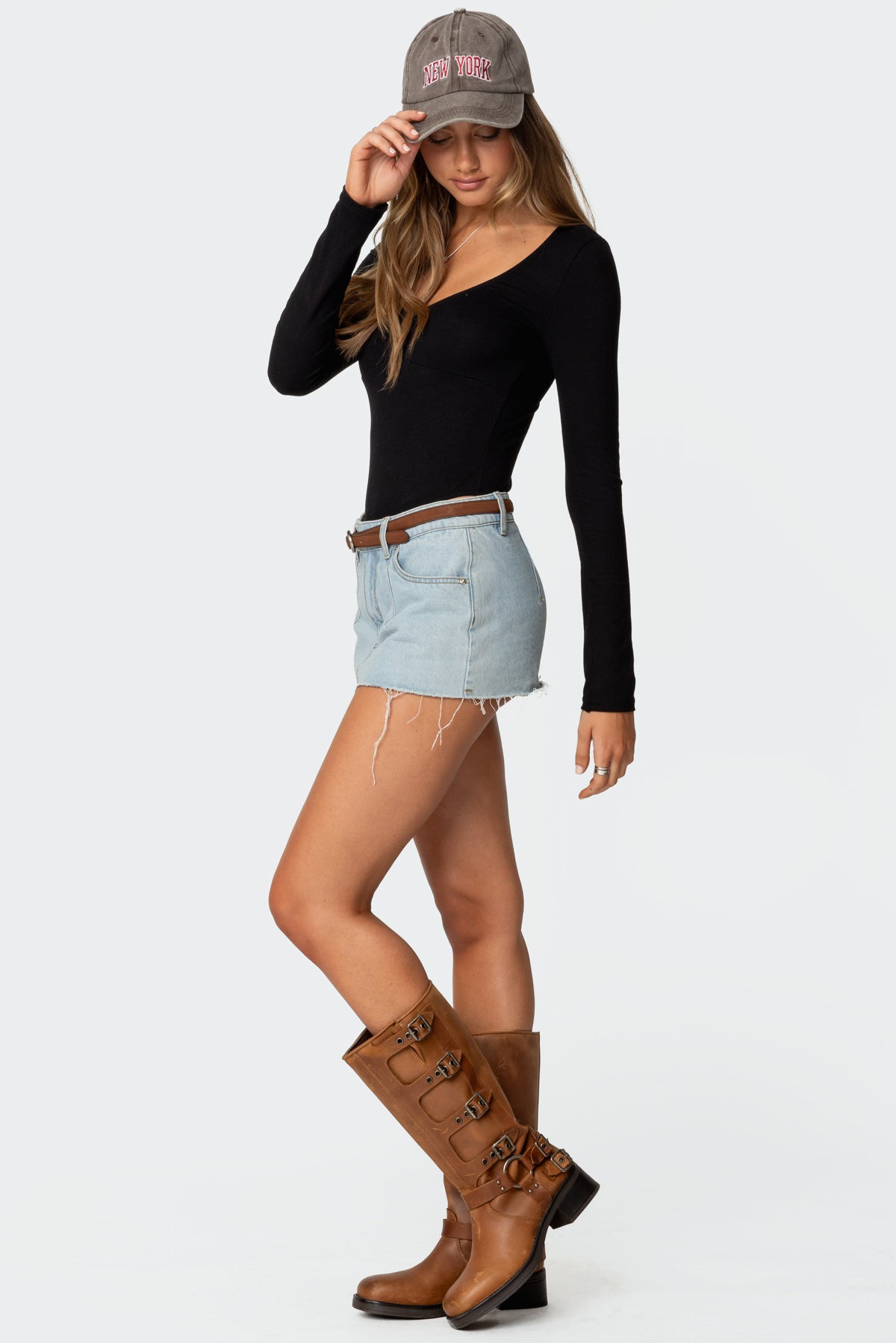 Jonah Long Sleeve V Neck Bodysuit-Milans Time