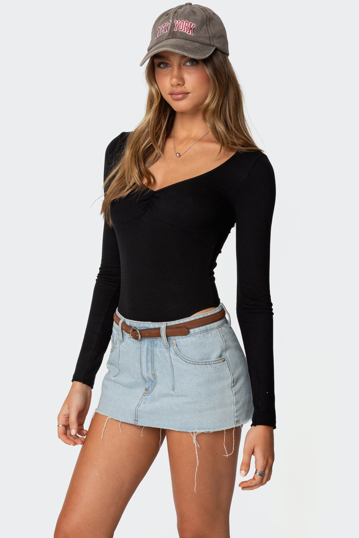 Jonah Long Sleeve V Neck Bodysuit-Milans Time