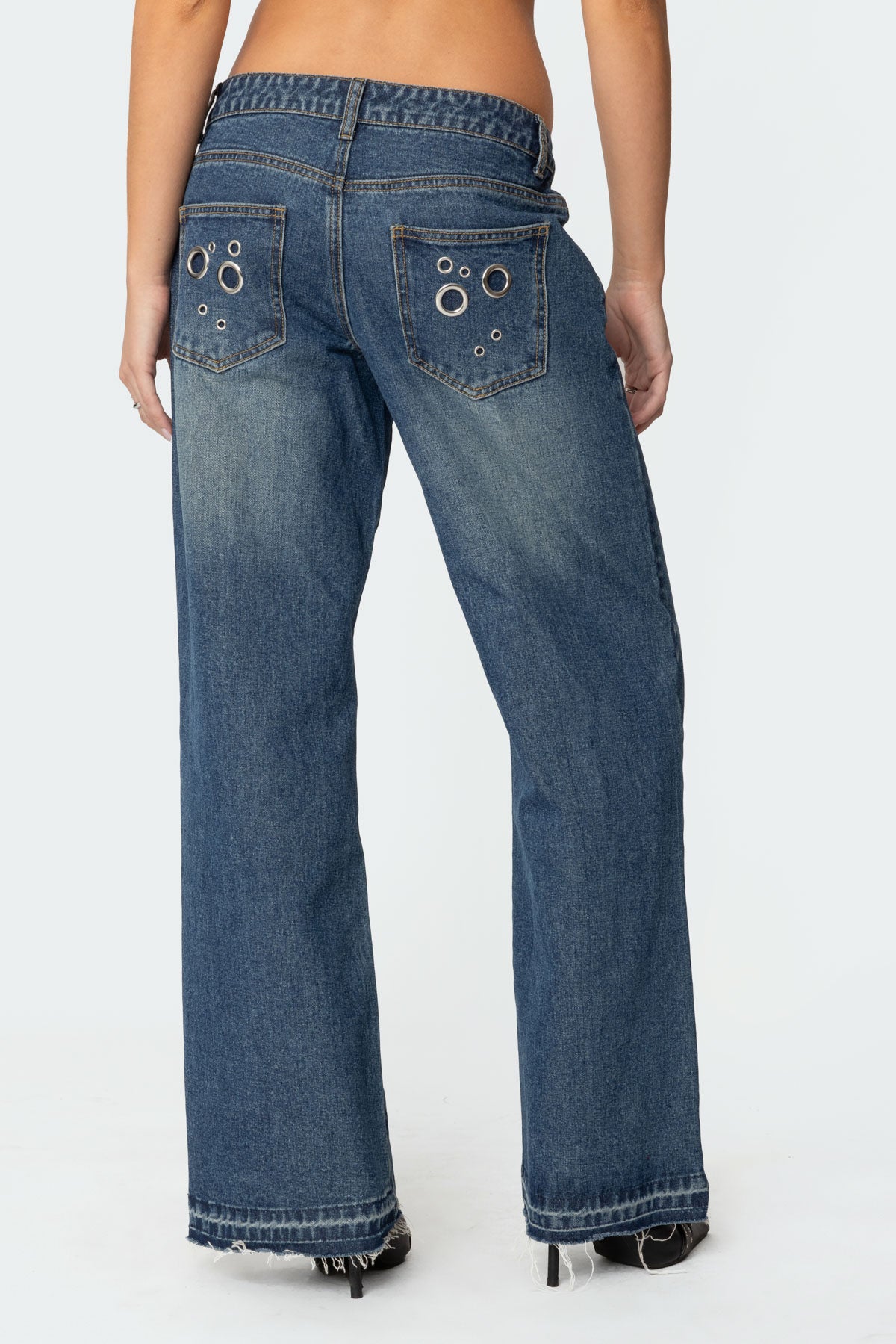 Davis Grommet Low Rise Baggy Jeans-Milans Time