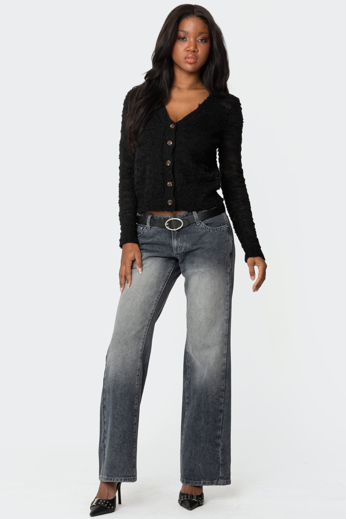 Alysse Washed Low Rise Bootcut Jeans-Milans Time