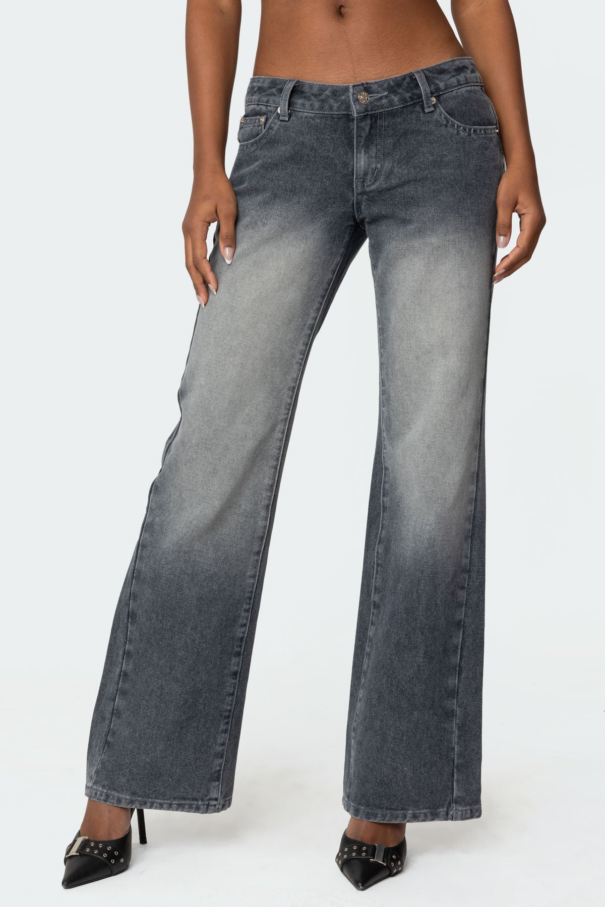 Alysse Washed Low Rise Bootcut Jeans-Milans Time