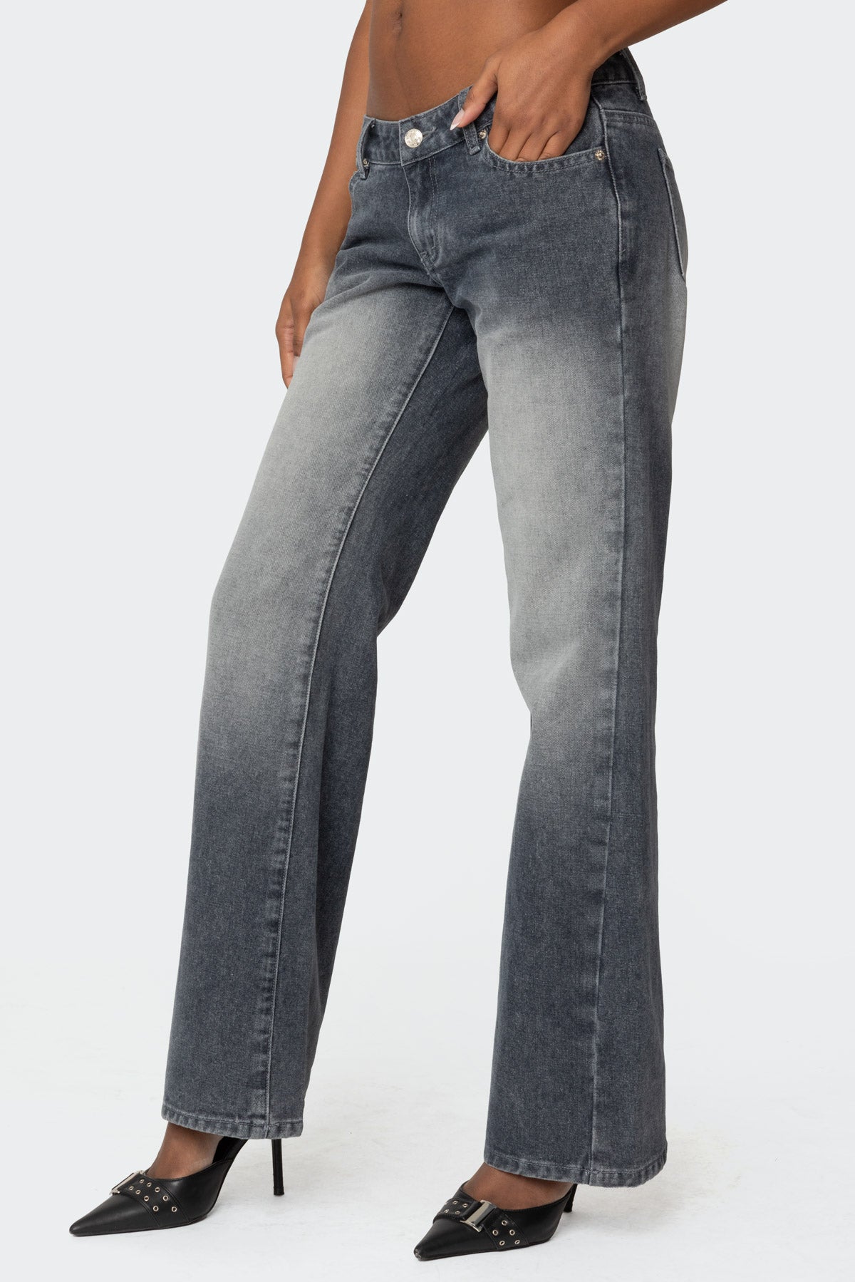 Alysse Washed Low Rise Bootcut Jeans-Milans Time