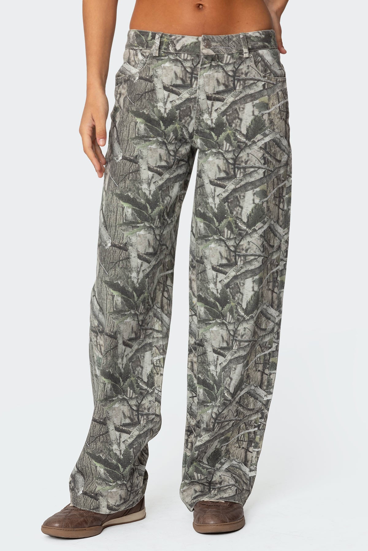 Camo & Bow Low Rise Baggy Jeans-Milans Time