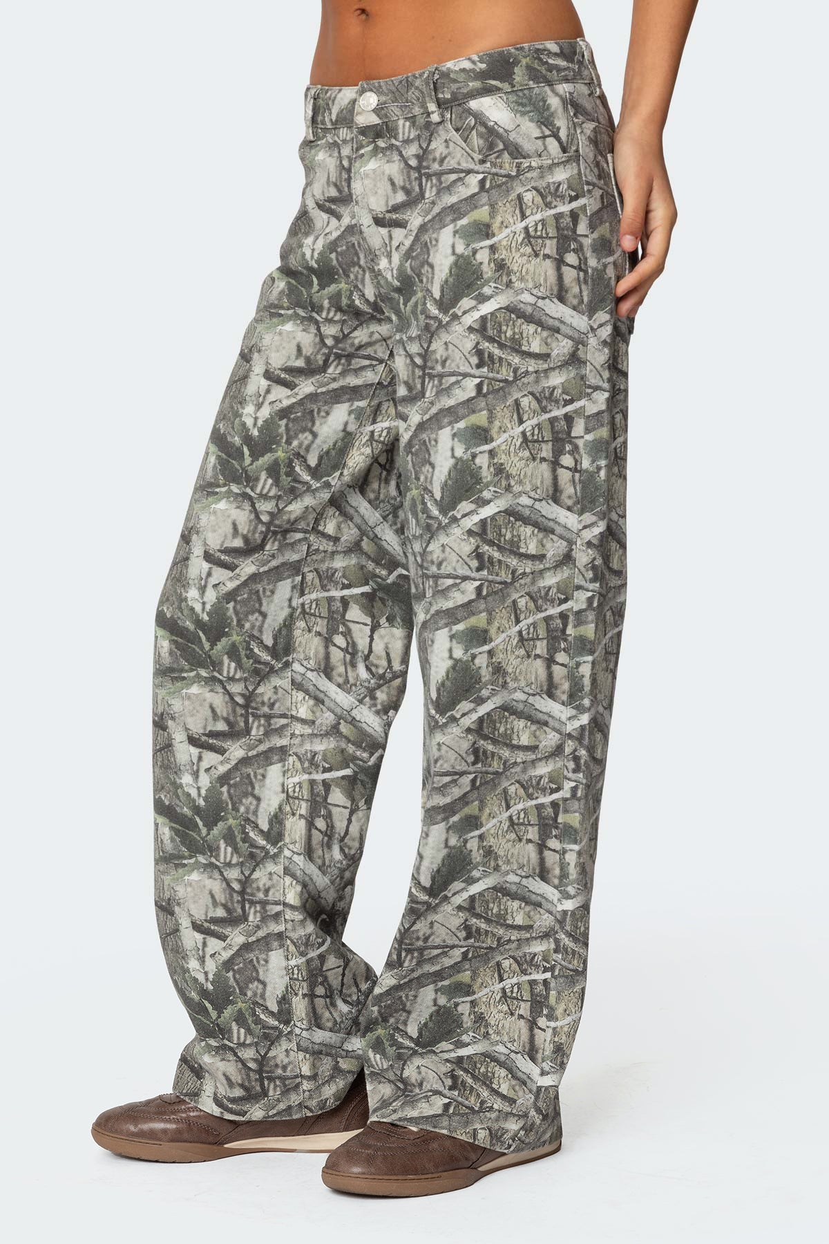 Camo & Bow Low Rise Baggy Jeans-Milans Time