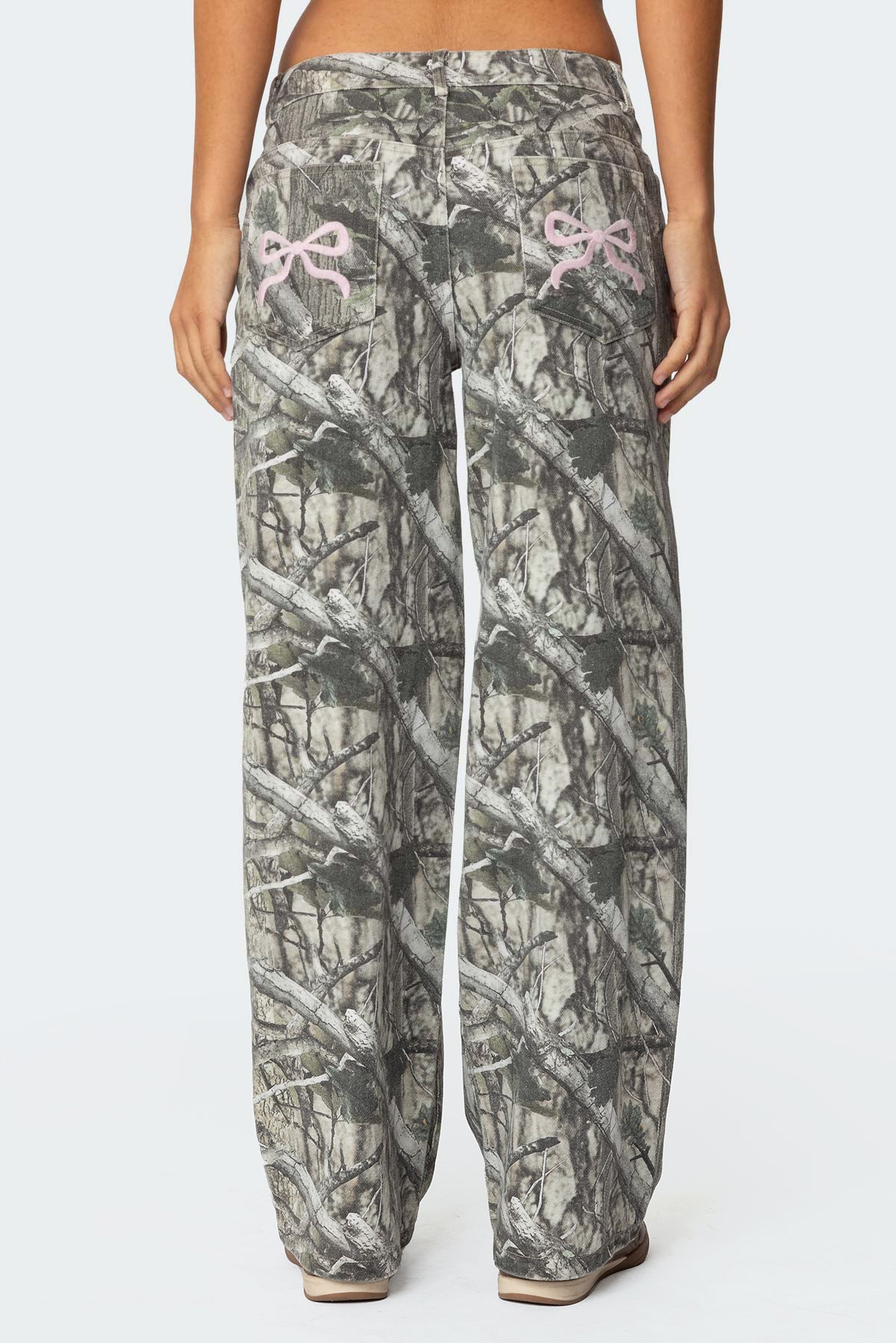 Camo & Bow Low Rise Baggy Jeans-Milans Time