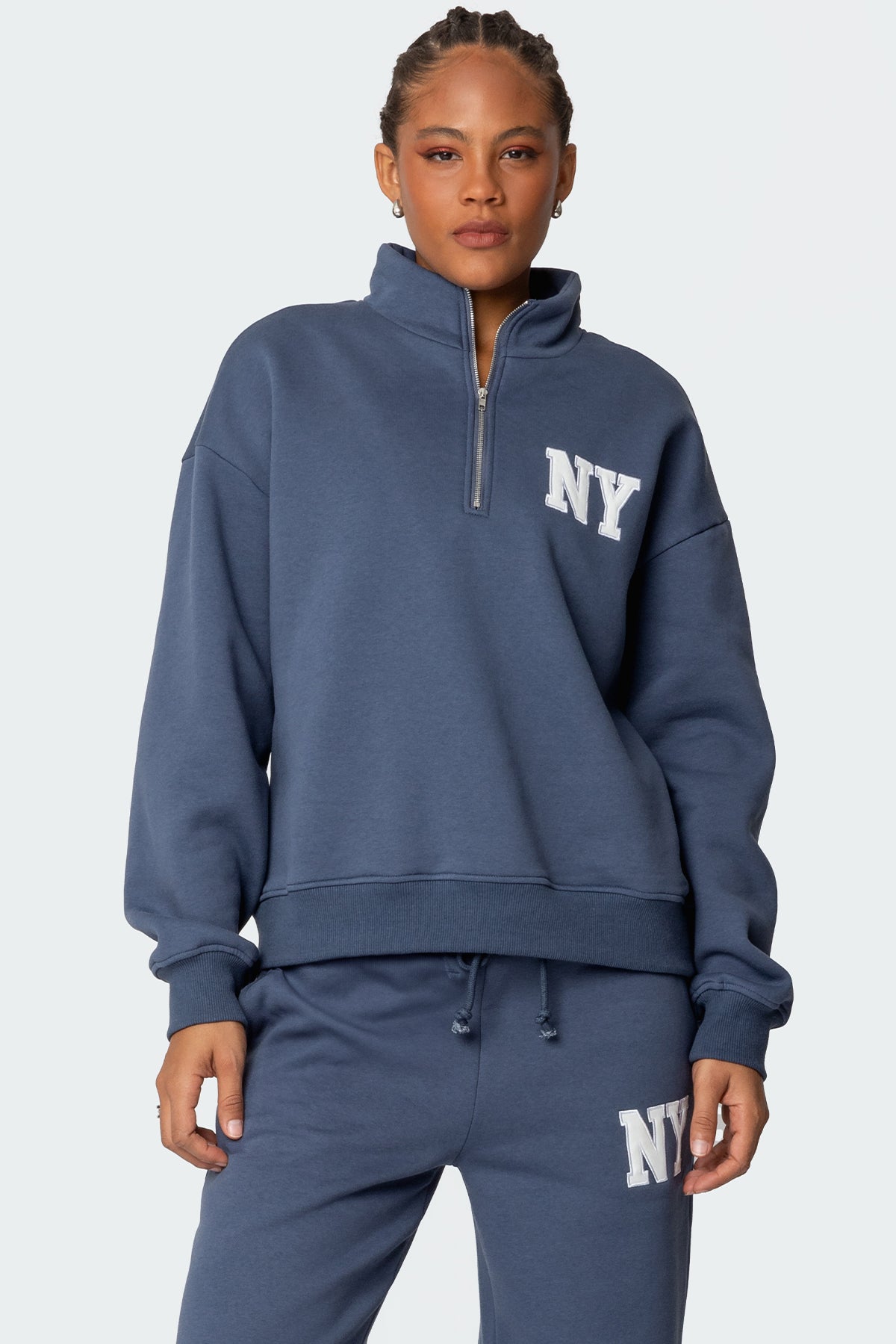 Ny Quarter Zip Sweatshirt-Milans Time
