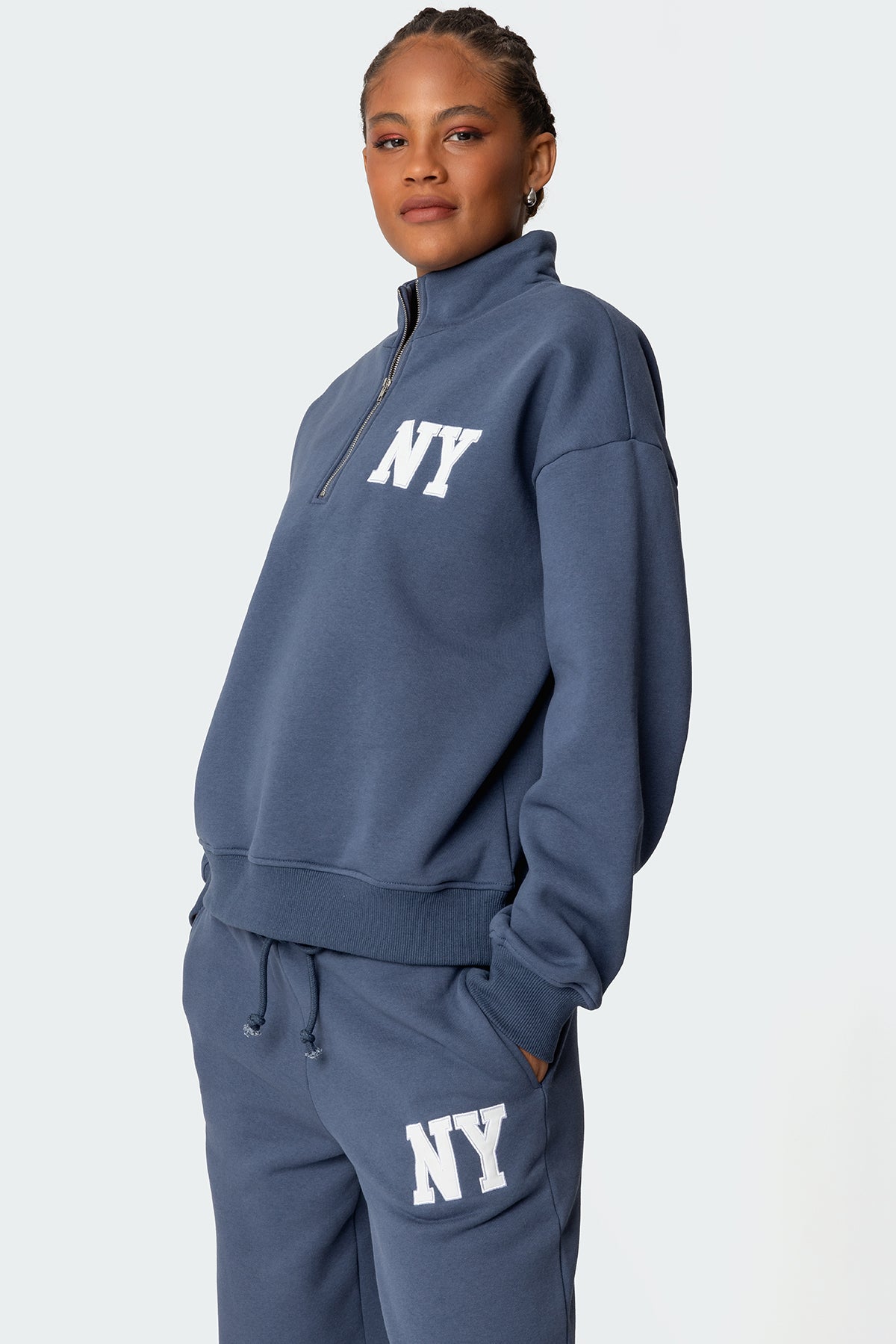 Ny Quarter Zip Sweatshirt-Milans Time