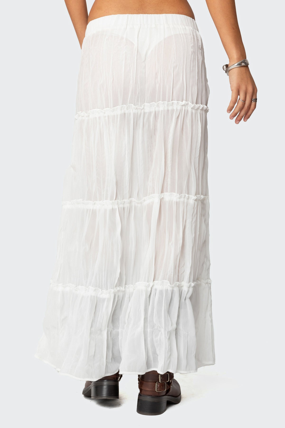 Tai Embroidered Tiered Maxi Skirt-Milans Time