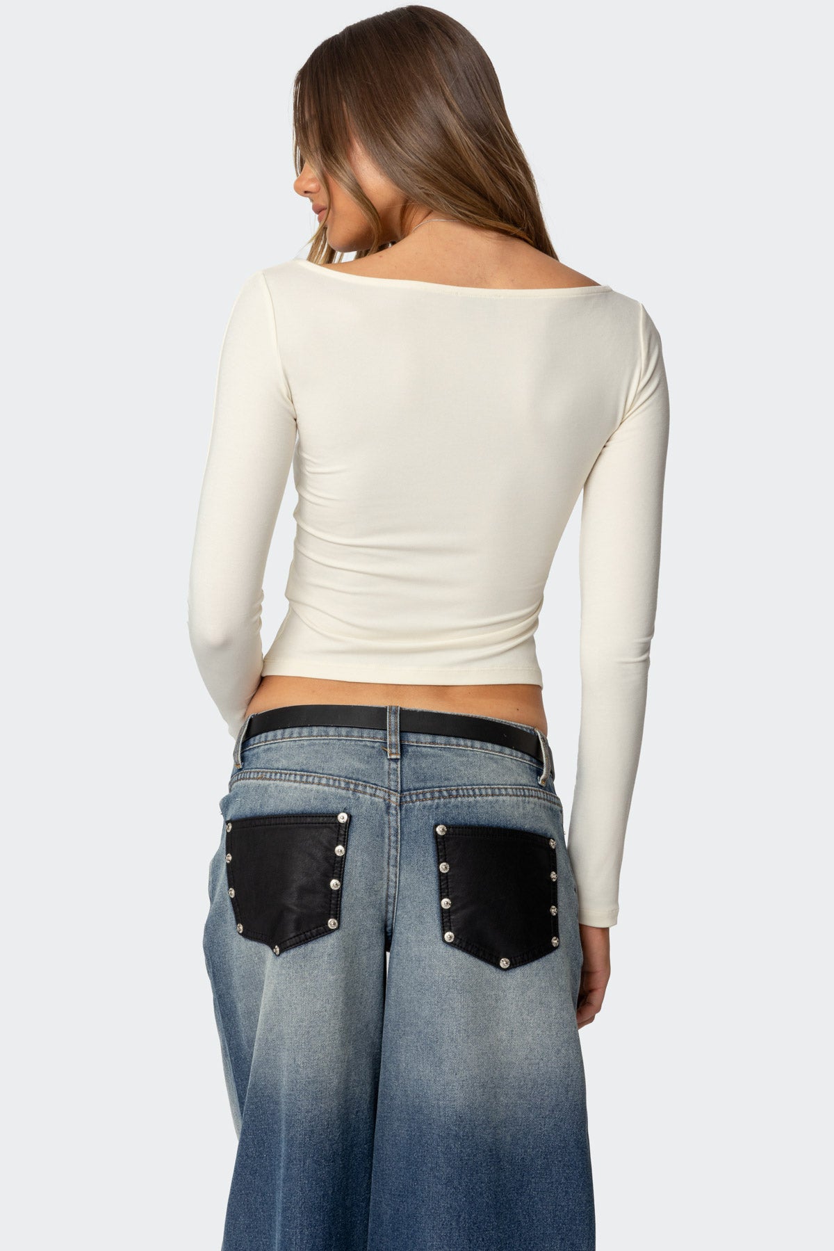 Nikola Ribbed Boat Neck Top-Milans Time