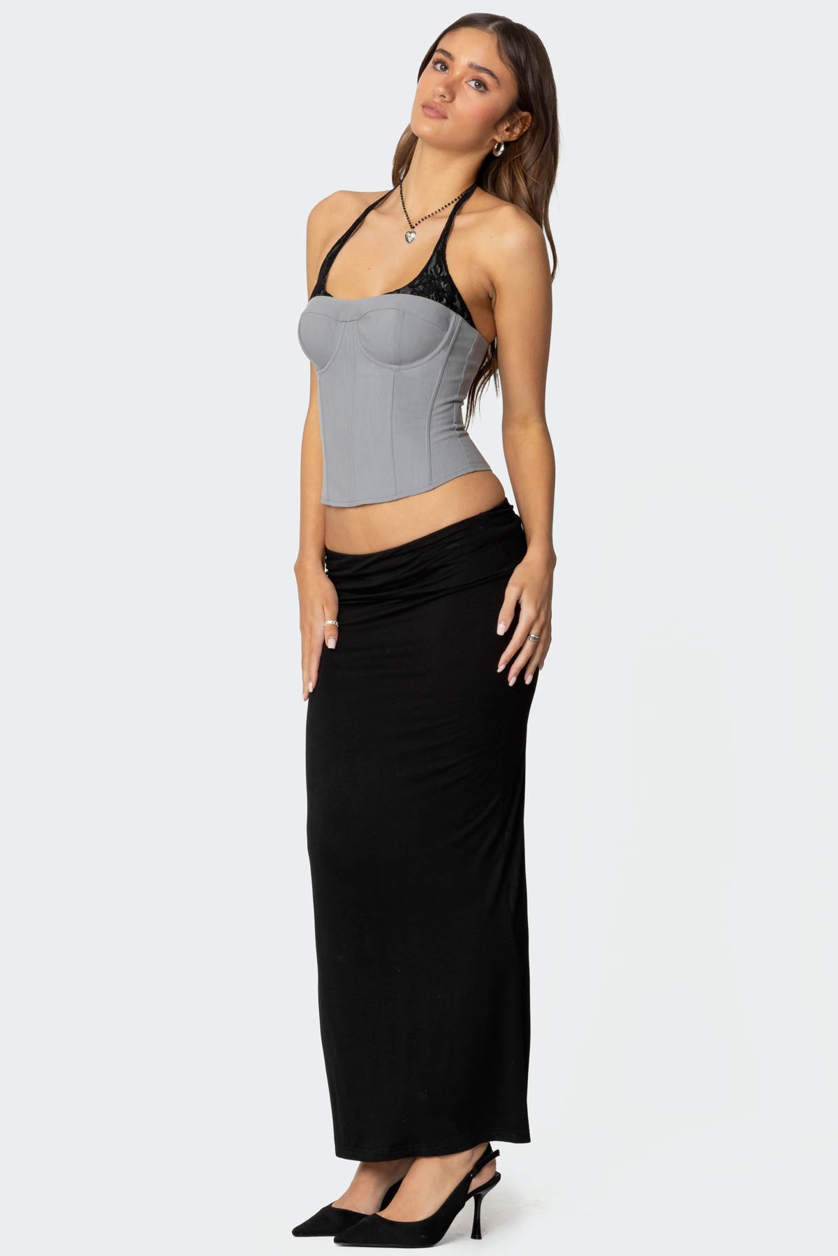 Jara Layered Lace Halter Corset-Milans Time