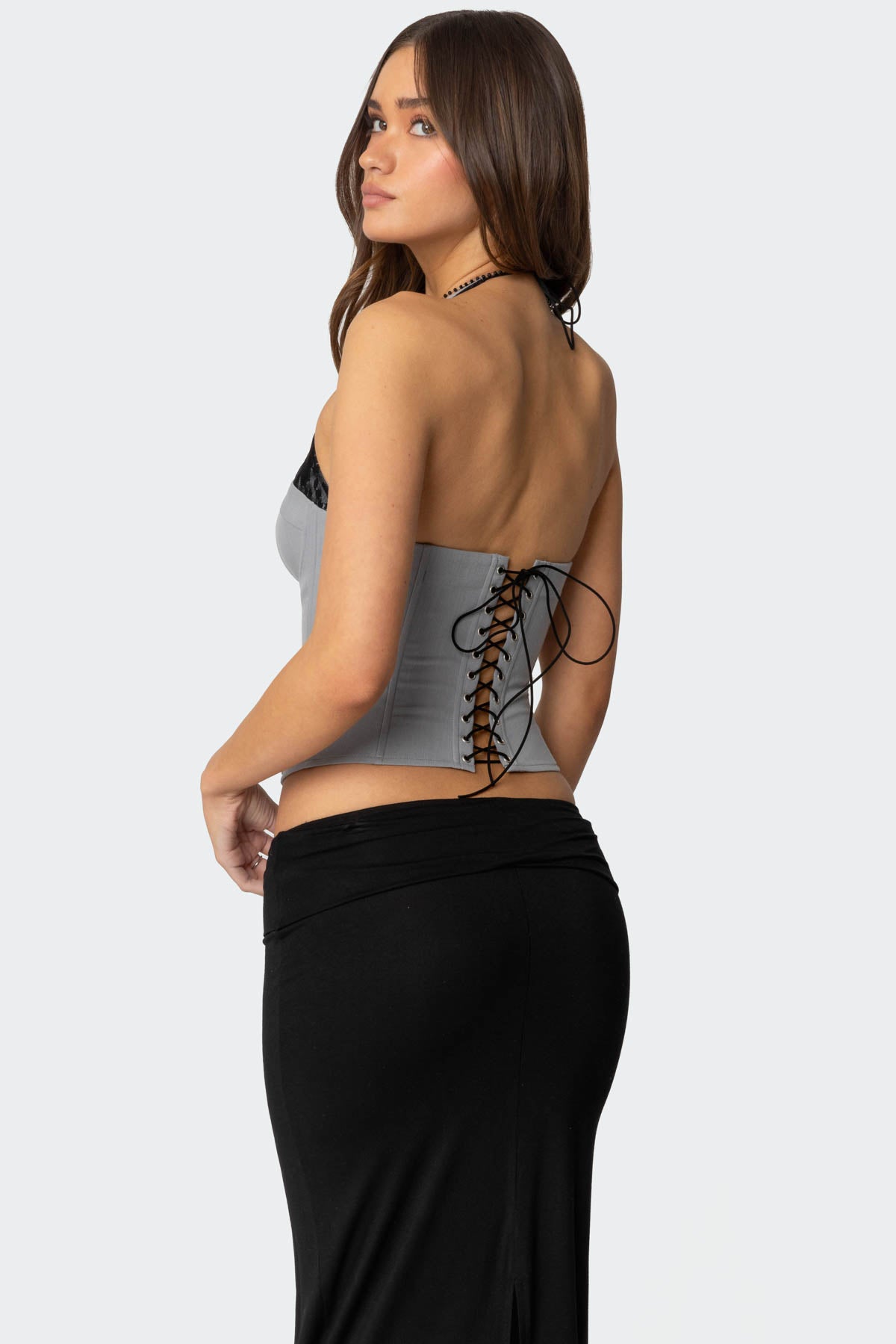 Jara Layered Lace Halter Corset-Milans Time