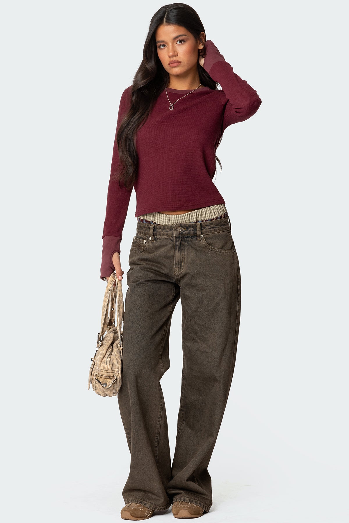 Waffle Long Sleeve T Shirt-Milans Time