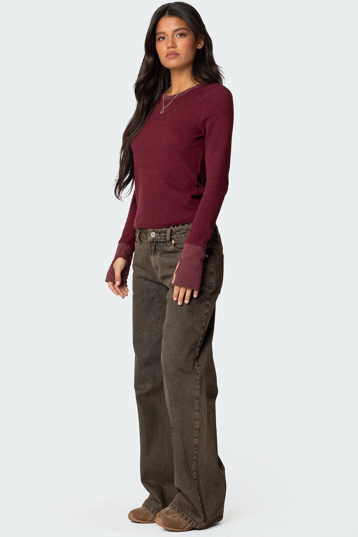 Waffle Long Sleeve T Shirt-Milans Time