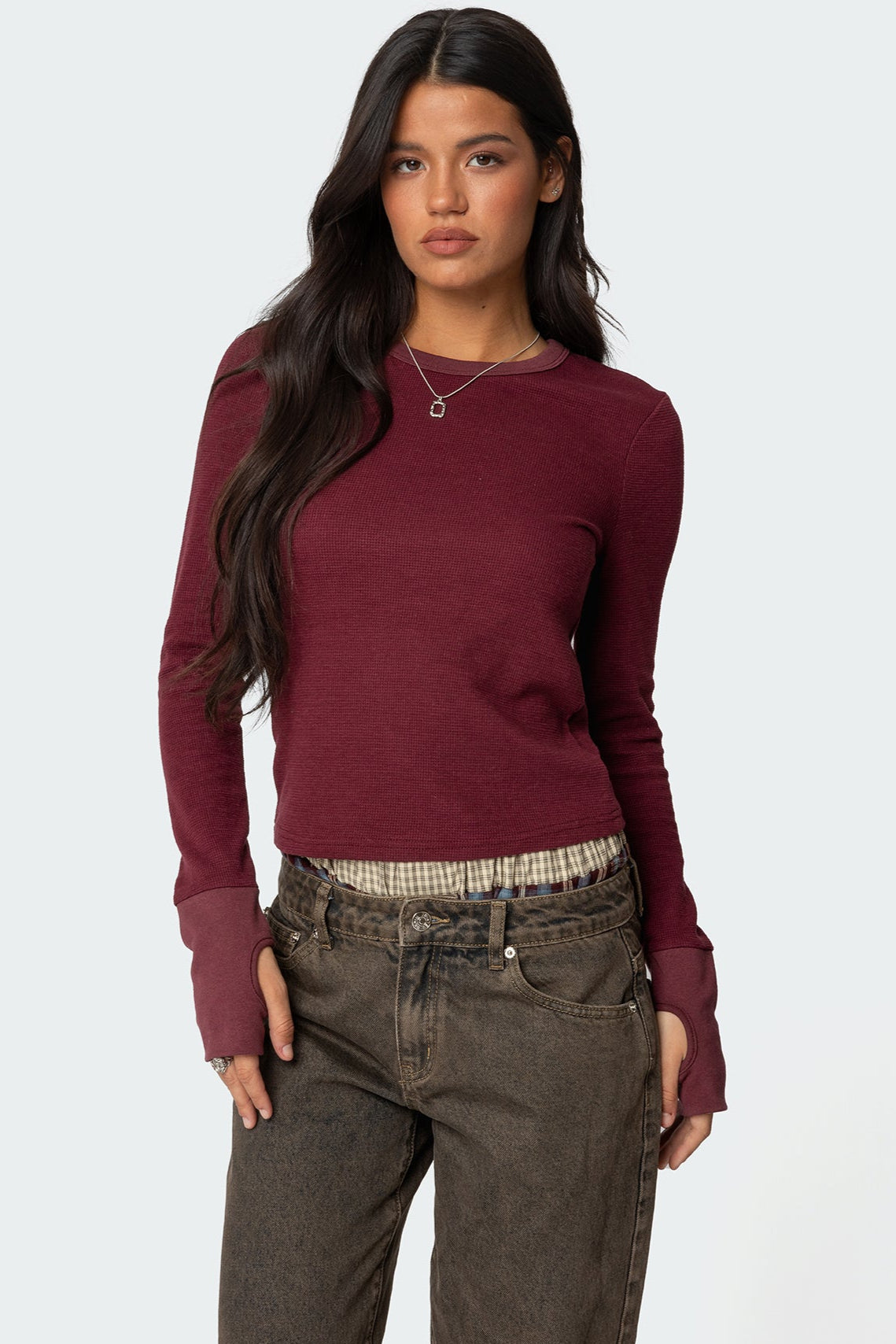 Waffle Long Sleeve T Shirt-Milans Time