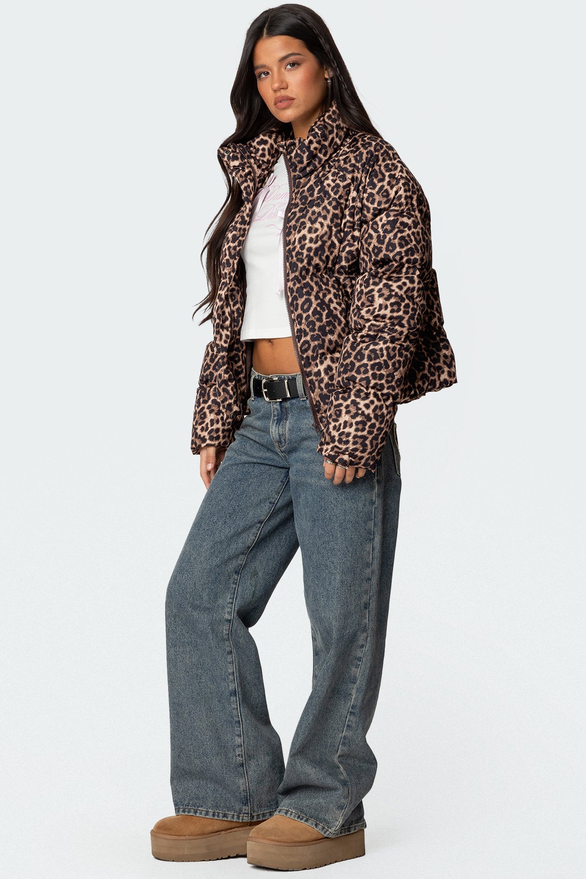 Dalya Leopard Printed Puffer Jacket-Milans Time