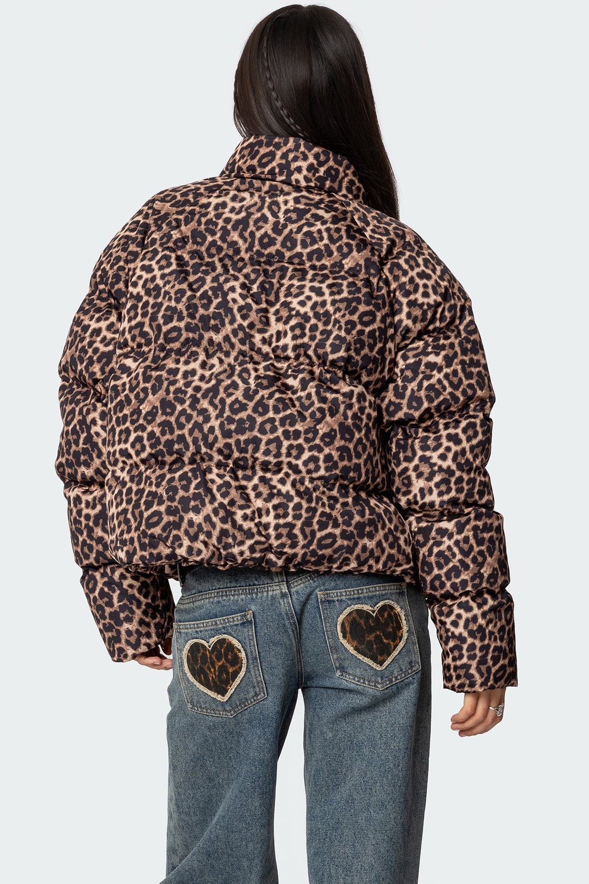 Dalya Leopard Printed Puffer Jacket-Milans Time