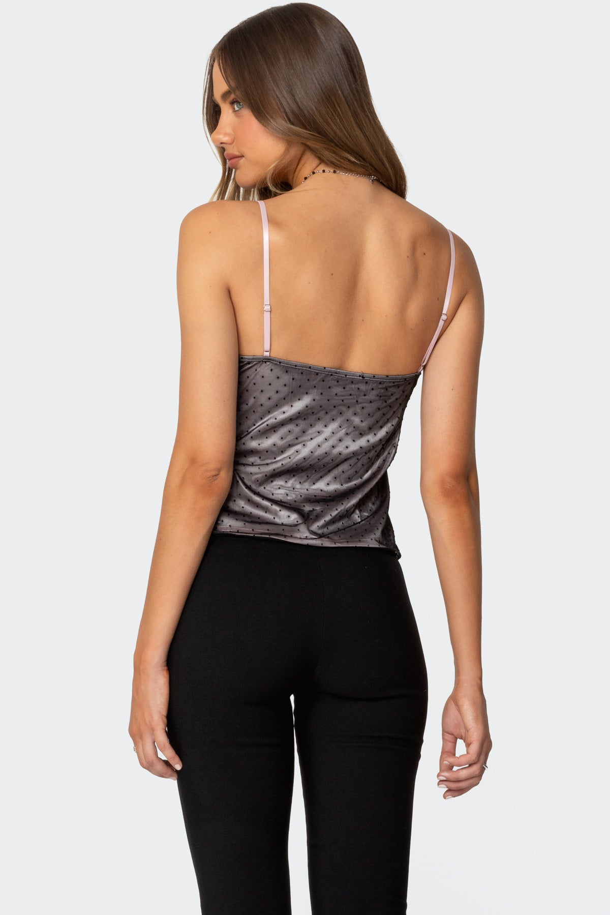 Janie Layered Polka Dot Mesh Top-Milans Time