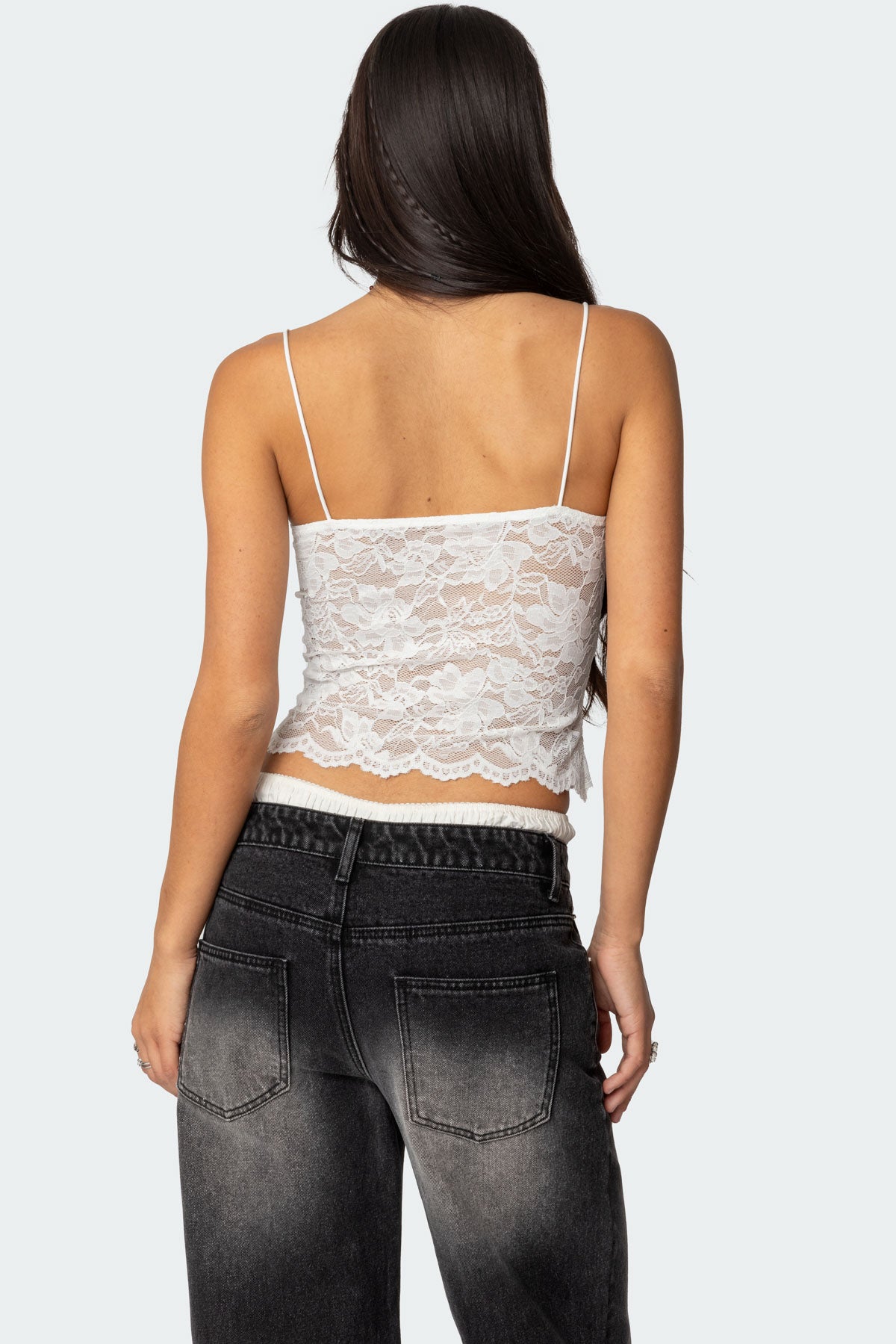 Rut Sheer Lace Tank Top-Milans Time