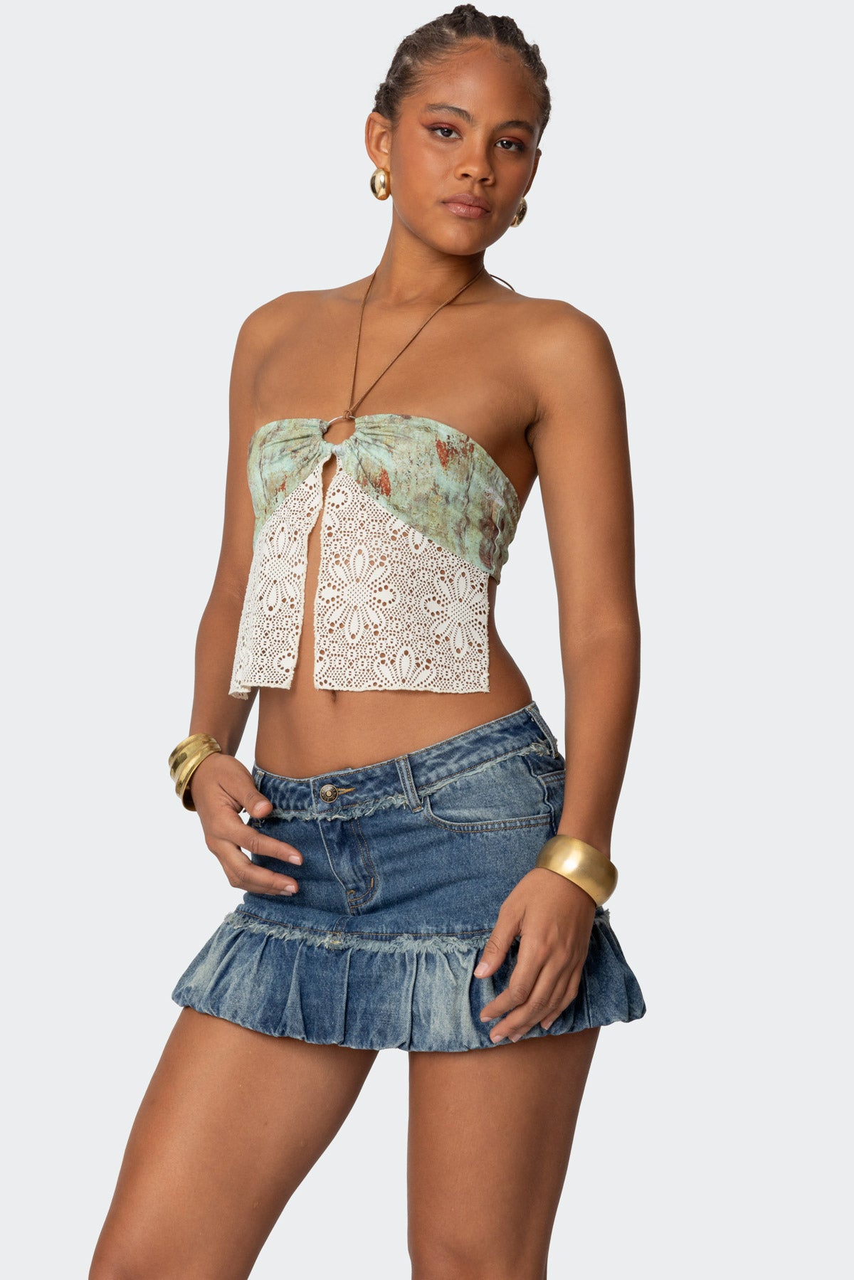 Kloe Backless Crochet Split Front Top-Milans Time