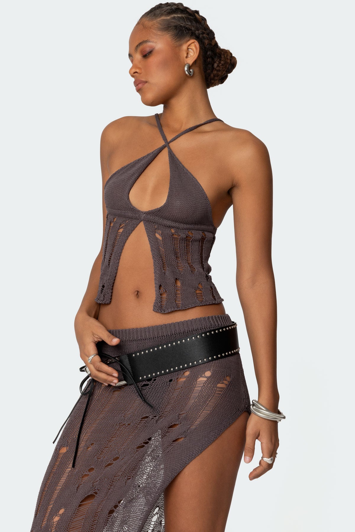 Jaynie Distressed Knit Top-Milans Time