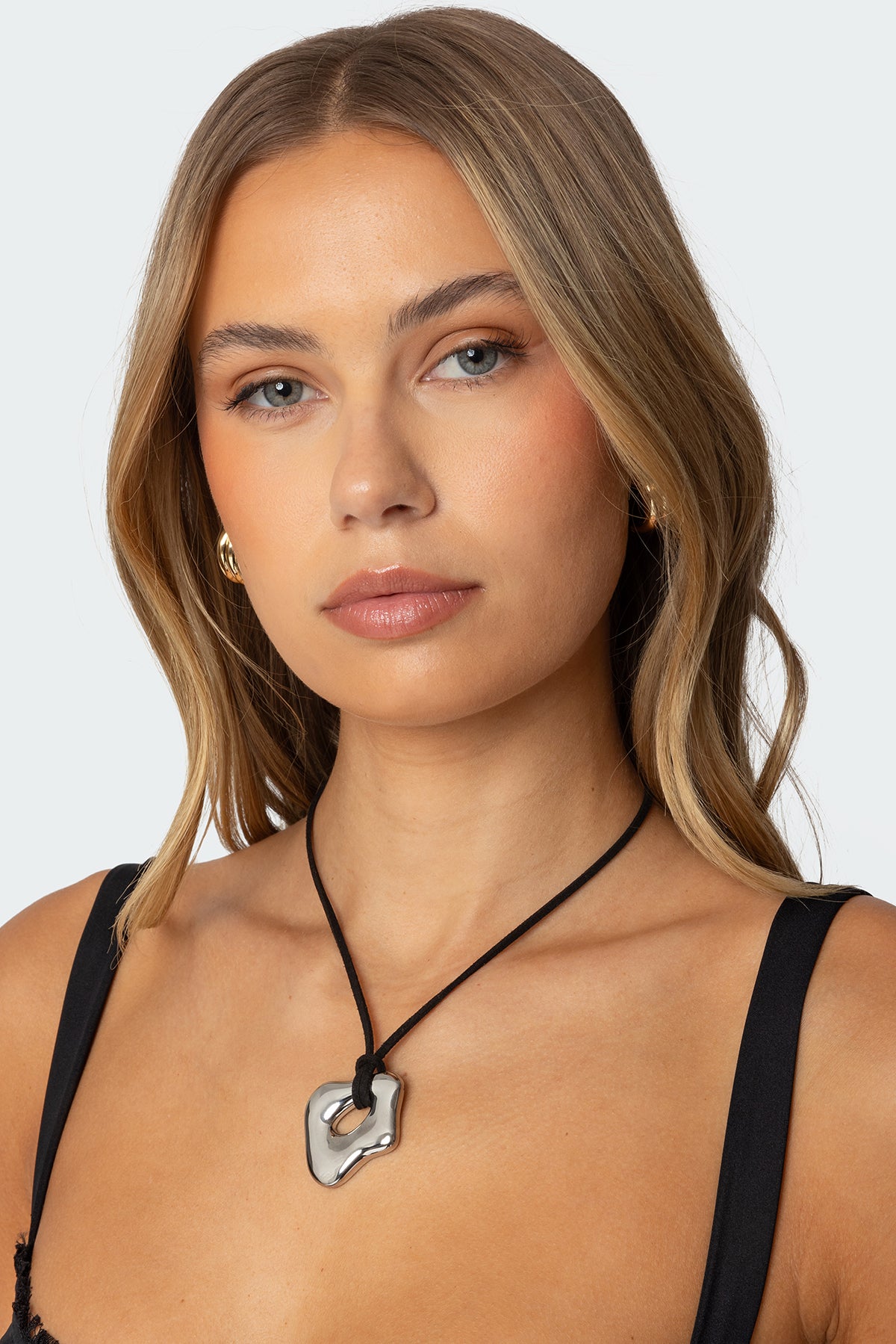 Chunky Stone Pendant Cord Necklace-Milans Time