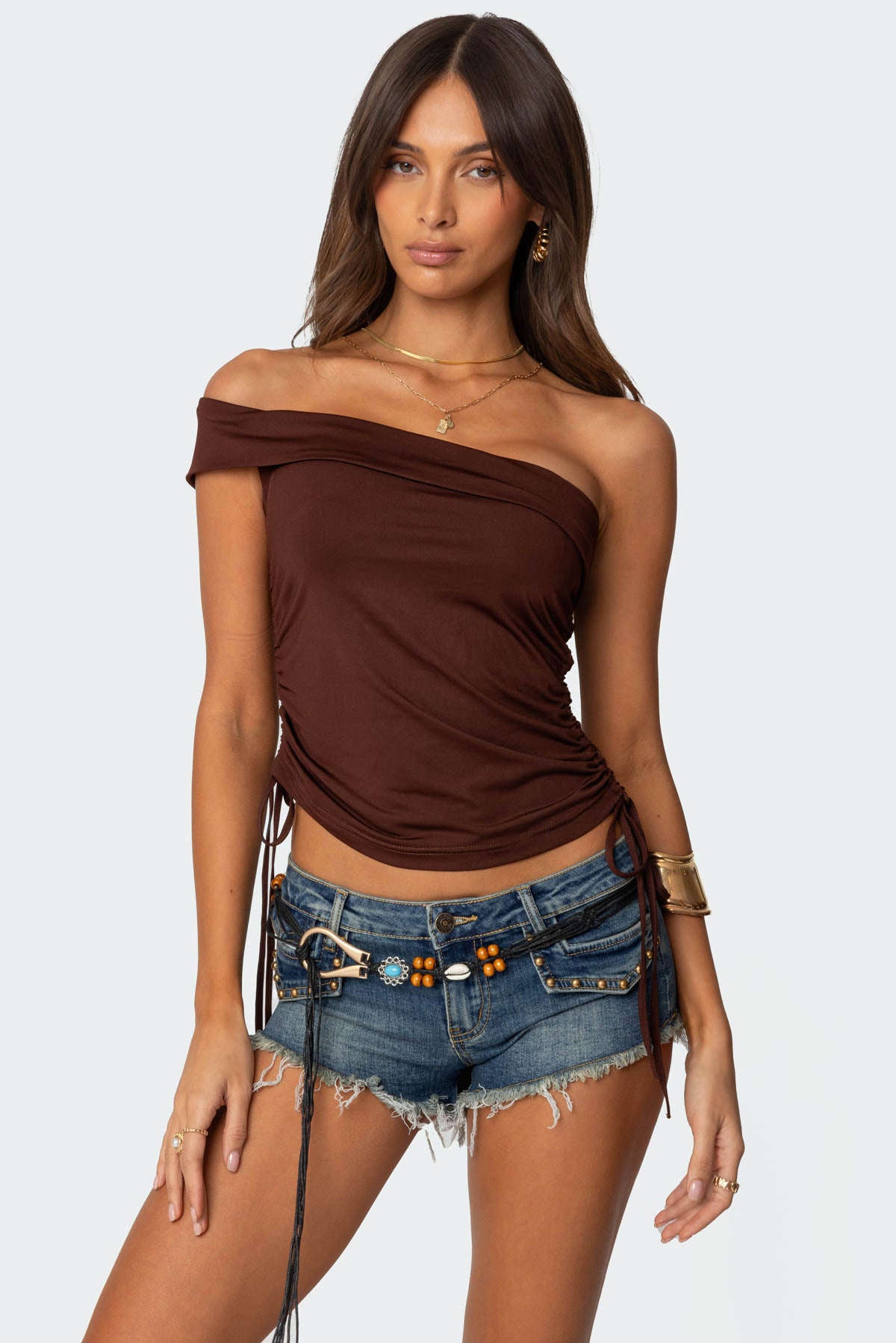 Yafa Asymmetric Off Shoulder Top-Milans Time